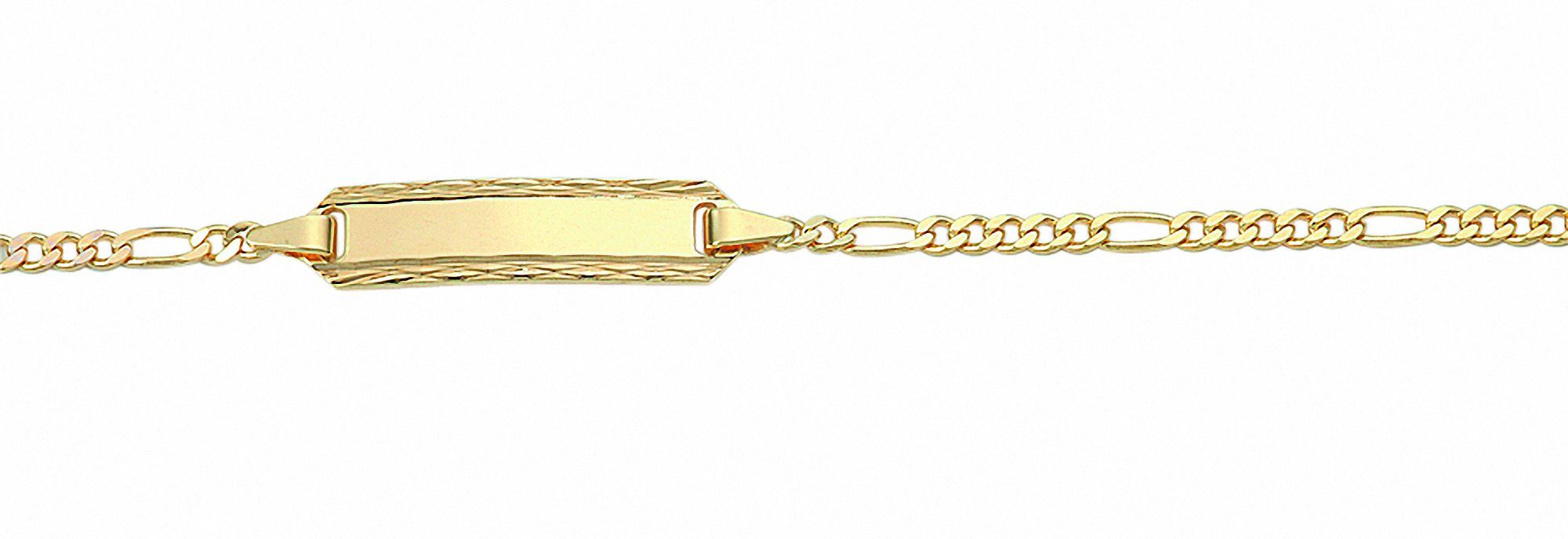Adelia´s Goldarmband Damen Goldschmuck 585 Gold Figaro Armband 14 cm, 585  Gold Figarokette Goldschmuck für Damen, Im Stil einer Figarokette mit  Federring Verschluß