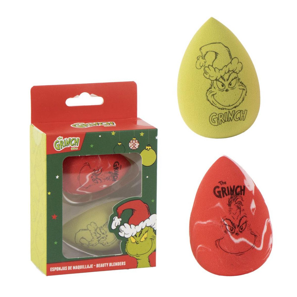Cerda Make-up Schwamm The Grinch Make-up Schwamm – Weicher Blender für Foundation, 2 tlg.