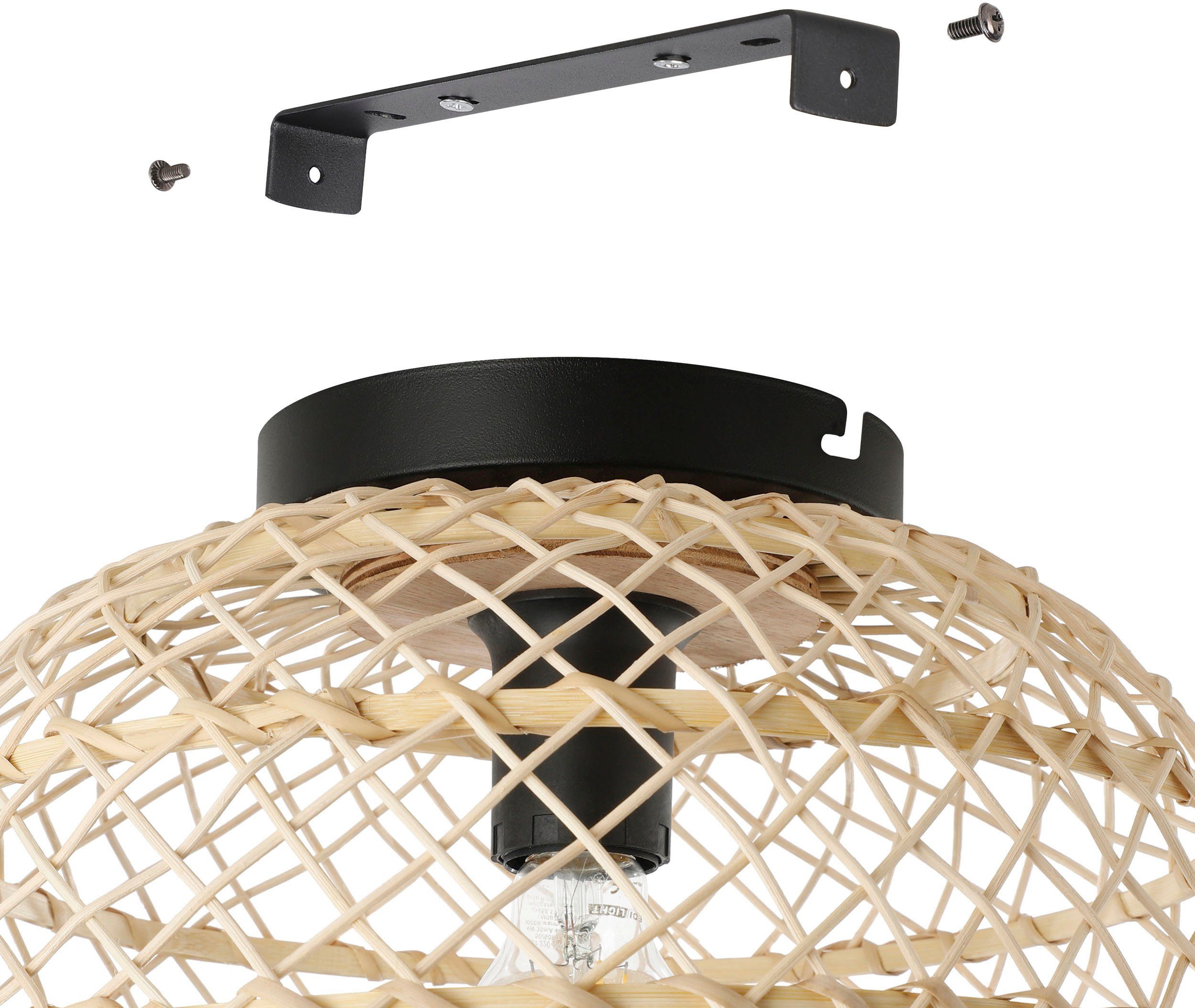 EGLO Deckenleuchte AUSNBY, Leuchtmittel wechselbar, ohne Leuchtmittel, Deckenleuchte in schwarz aus Stahl - exkl. E27 - 1X40W