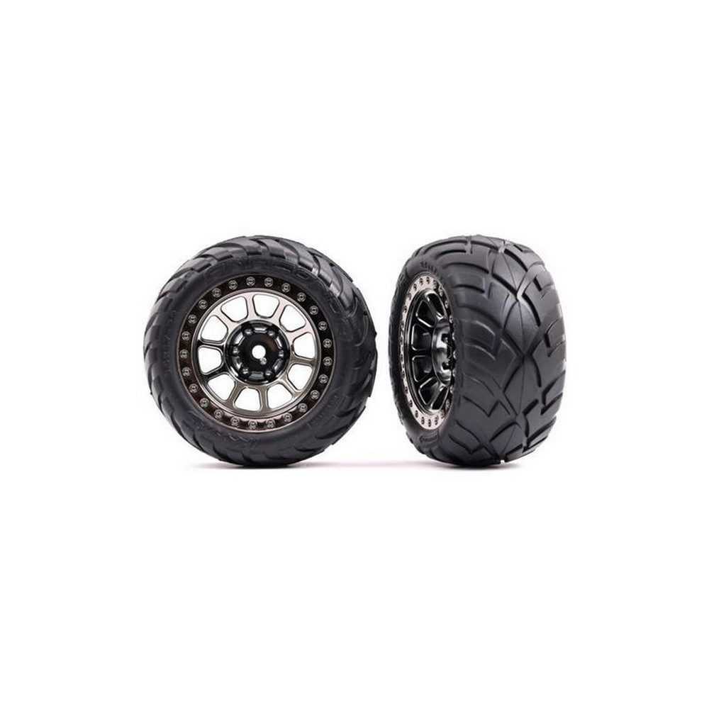 Modellbausatz TRX2478T Anaconda Reifen auf Felge Bandit 2.2 Schwarz-Chrom hi medium