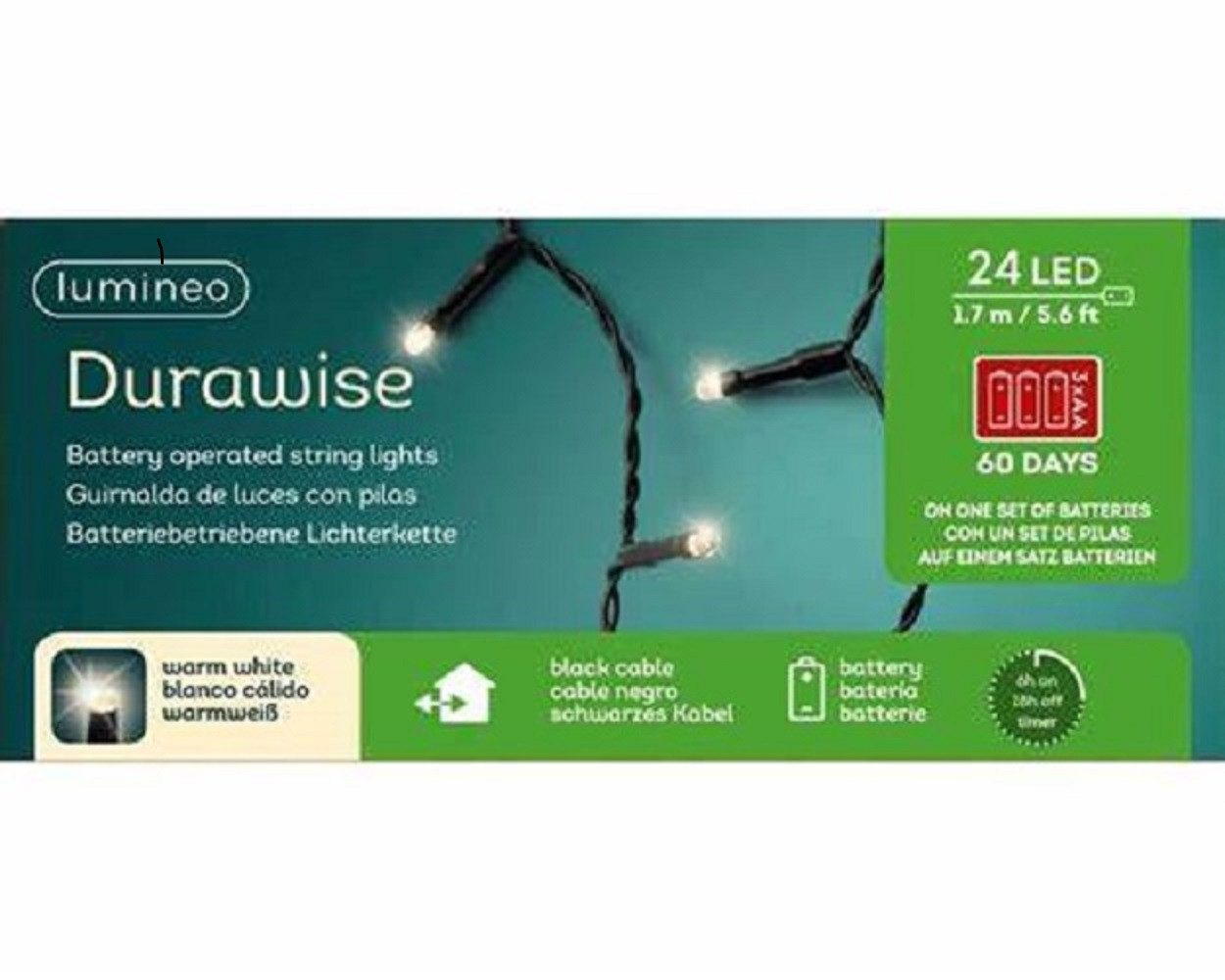 Kaemingk LED-Lichterkette LED Durawise Basic-Beleuchtung L.172.5cm günstig online kaufen
