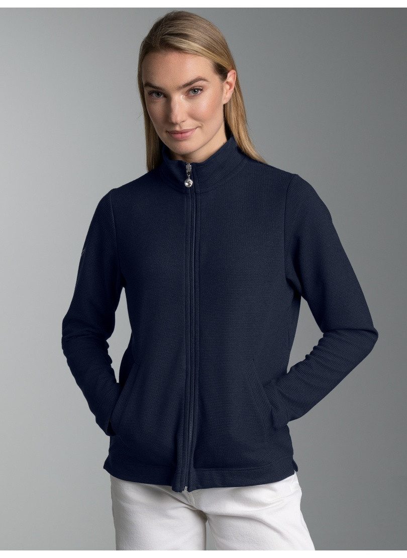 Trigema Sweatjacke TRIGEMA Jacke mit funkelnden Strass-Steinen (1-tlg)