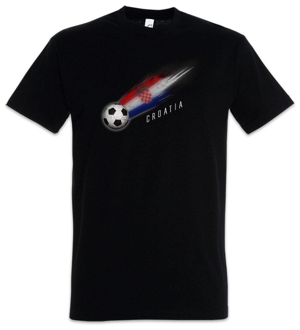 Urban Backwoods Print-Shirt Croatia Football Comet I Herren T-Shirt Kroatien Kroatisch Kroatische (1-tlg) Fahne Croatian Fußball Fussball