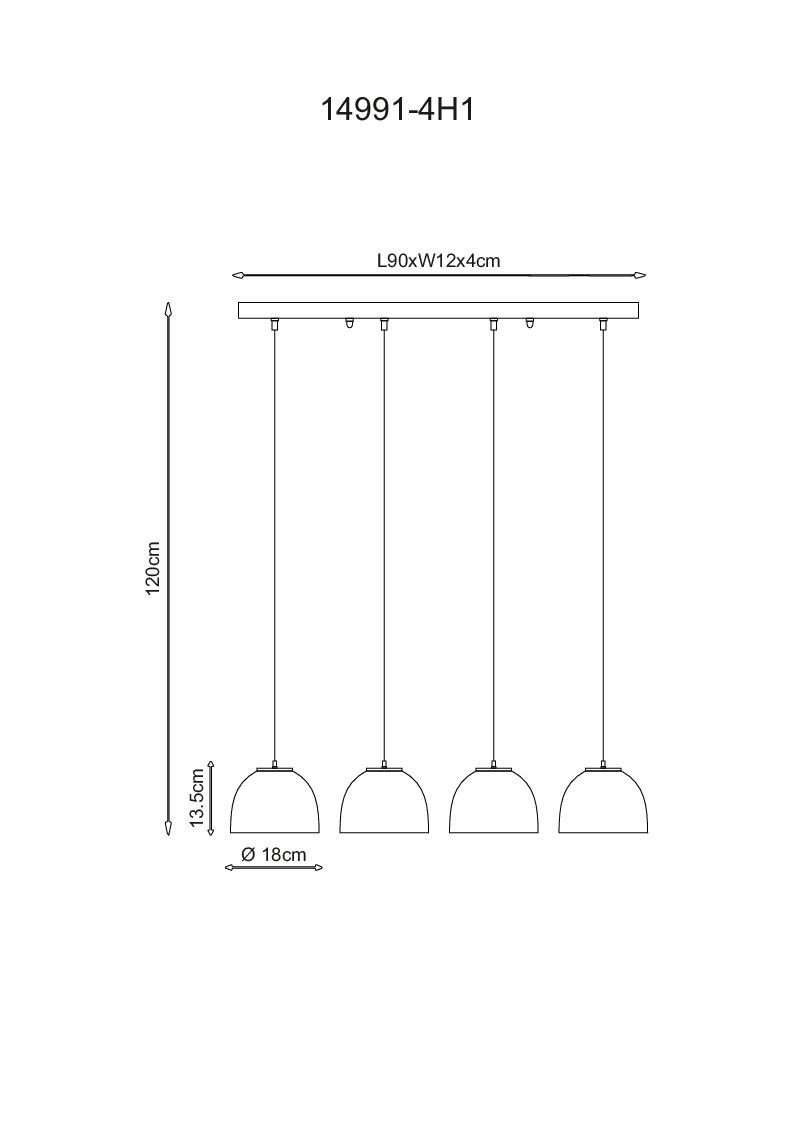 LEUCHTEN Lighting Hängeleuchte Hängeleuchte 90x12x120 I GLOBO cm) HERMI LBH 90x12x120 GLOBO (LBH Hängeleuchte,