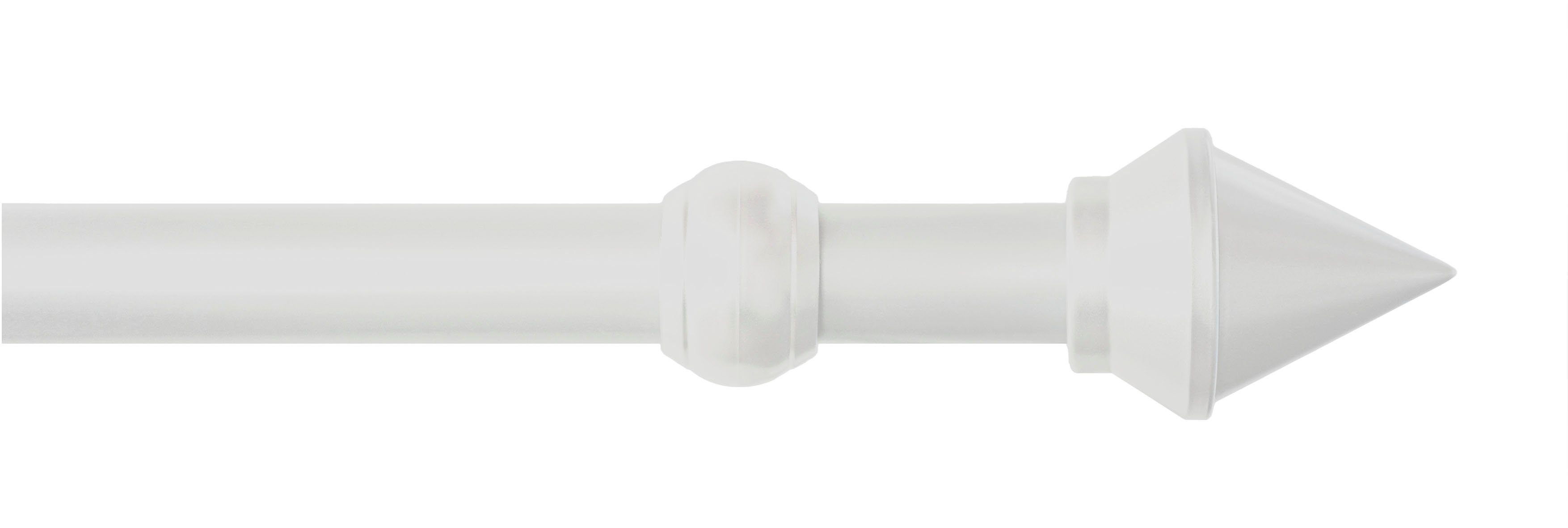 GARESA Gardinenstange SEMARA, Ø 28 mm, 1-läufig, Wunschmaßlänge, mit Bohren, verschraubt, Kunststoff, Stahl, Vorhanggarnitur, Kunststoff, verlängerbar, mit Ringe/2 Lauf Gleiter