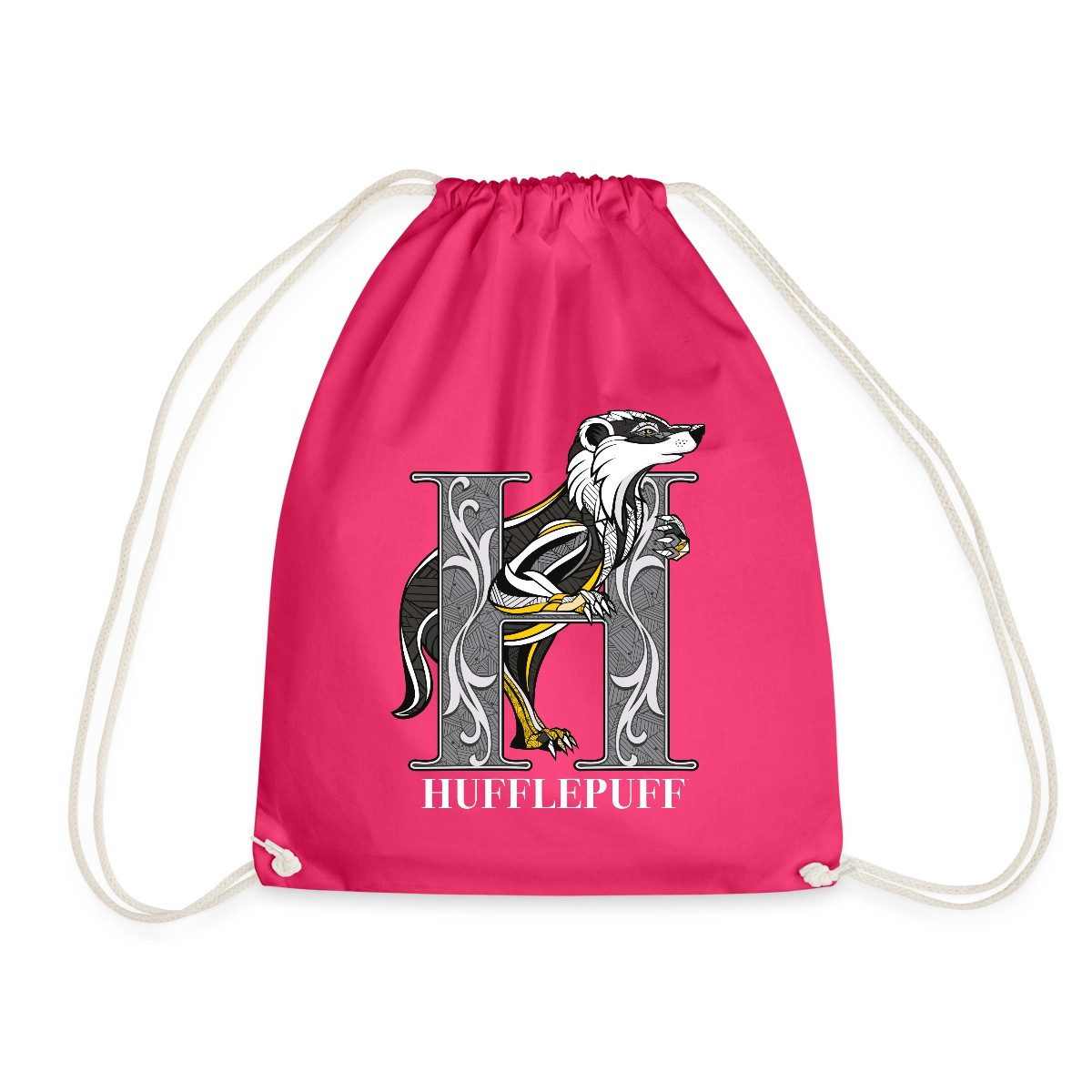 Spreadshirt Turnbeutel Harry Potter Hufflepuff Gold monochrom Turnbeutel (1-tlg)