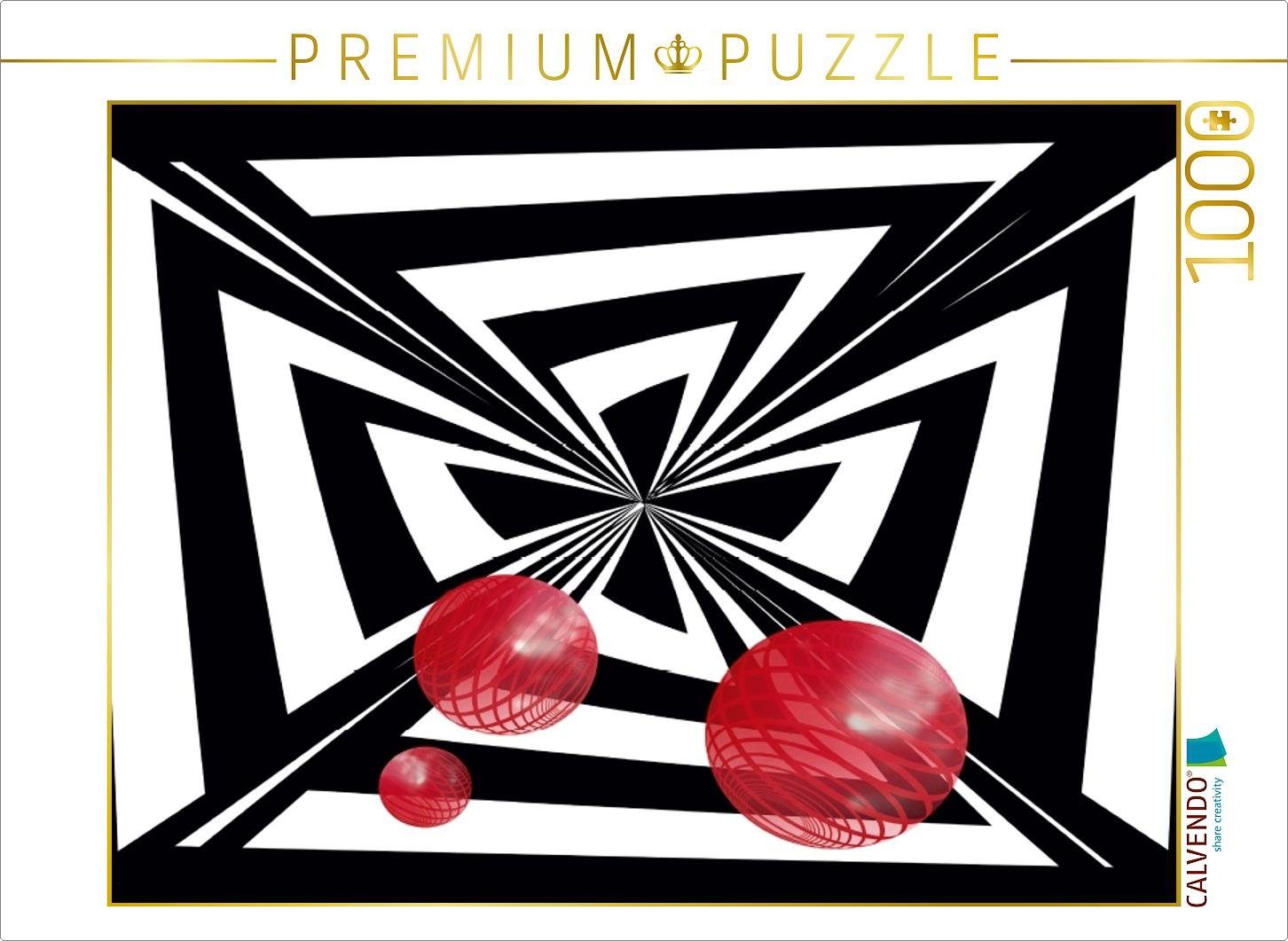 CALVENDO Puzzle CALVENDO Puzzle SCHWARZ, WEIß, ROT 2 1000 Teile Lege-Größe 64 x 48 cm Foto-Puzzle Bild von Digital-Art, 1000 Puzzleteile