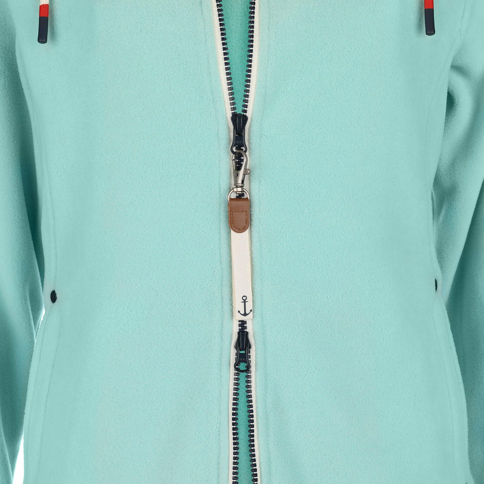 Dry Fashion Fleecejacke Norden Damen Jacke Fleece Windabweisend - Übergangsjacke mit Kapuze Verstellbare Kapuze, 2-Wege-Reißverschluss, Reißverschluss-Taschen