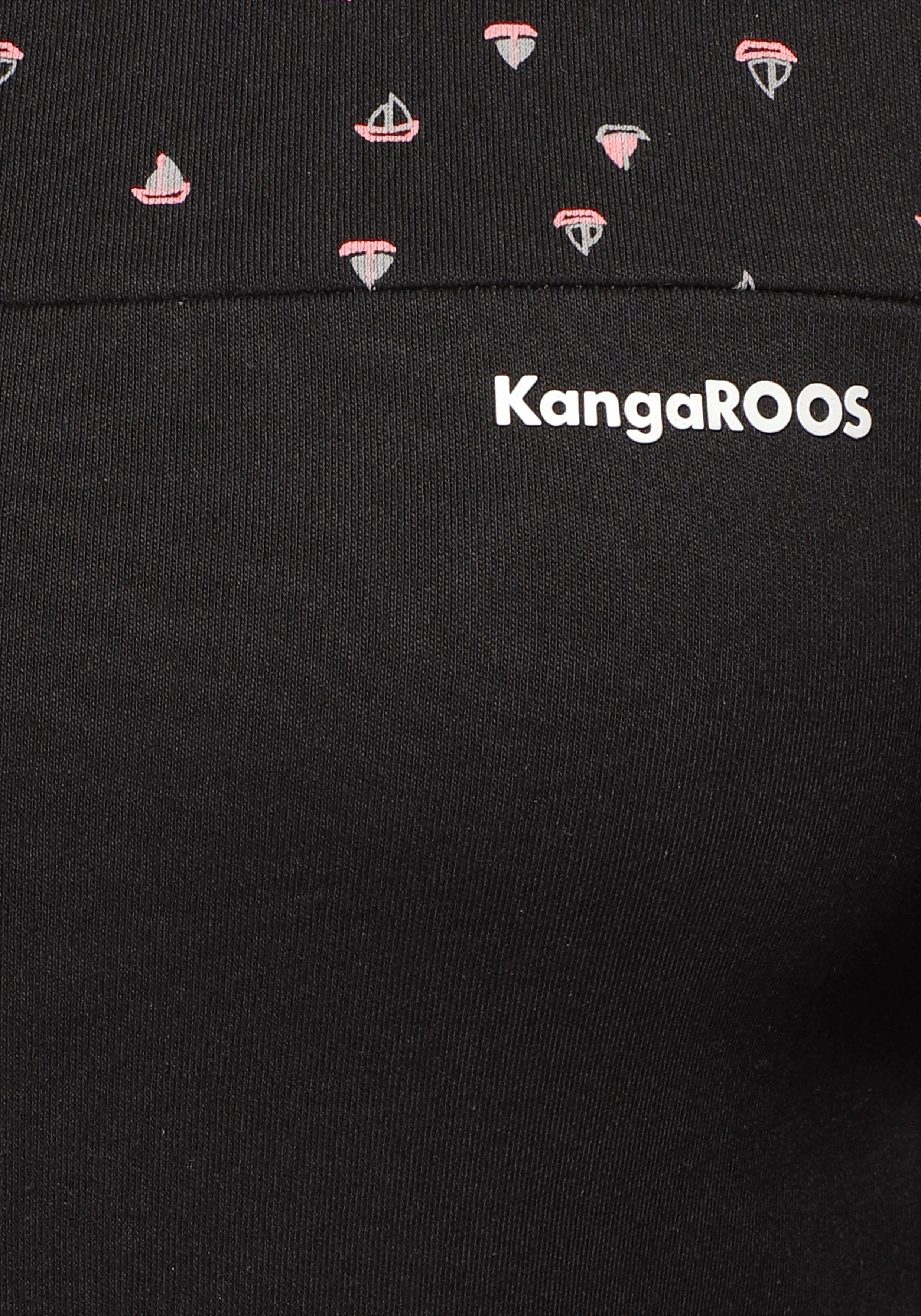 KangaROOS Hoodie Langarm, figurbetonter Schnitt, aus Baumwolle, mit Kapuze
