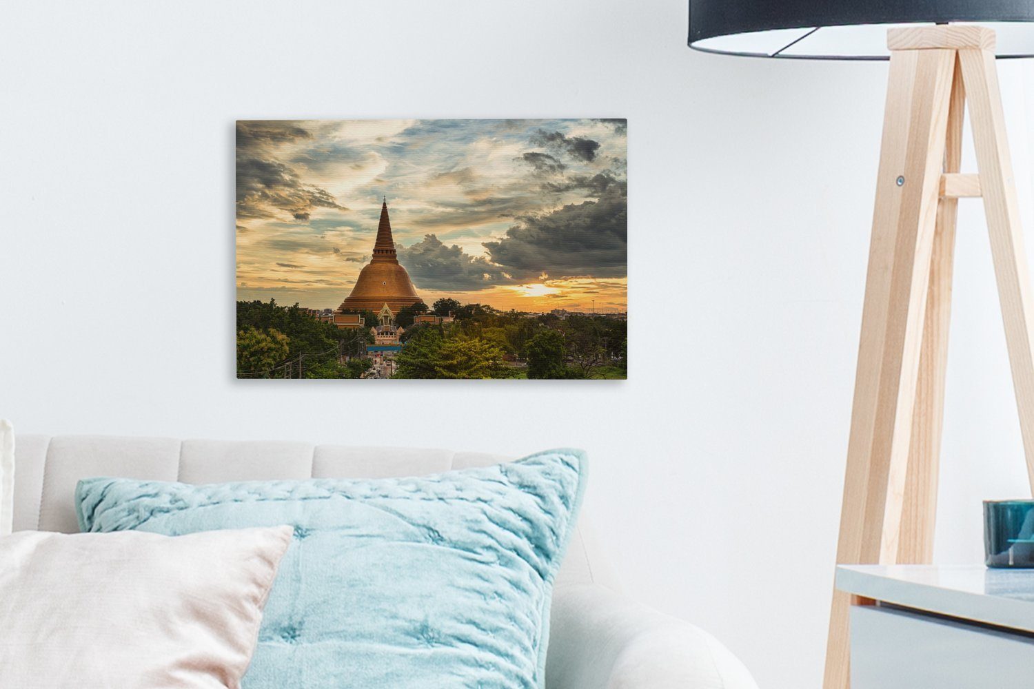 - (1 30x20 St), cm Leinwandbilder, Aufhängefertig, - Wanddeko, Sonne, Leinwandbild Pflanzen Wandbild Thailand OneMillionCanvasses®