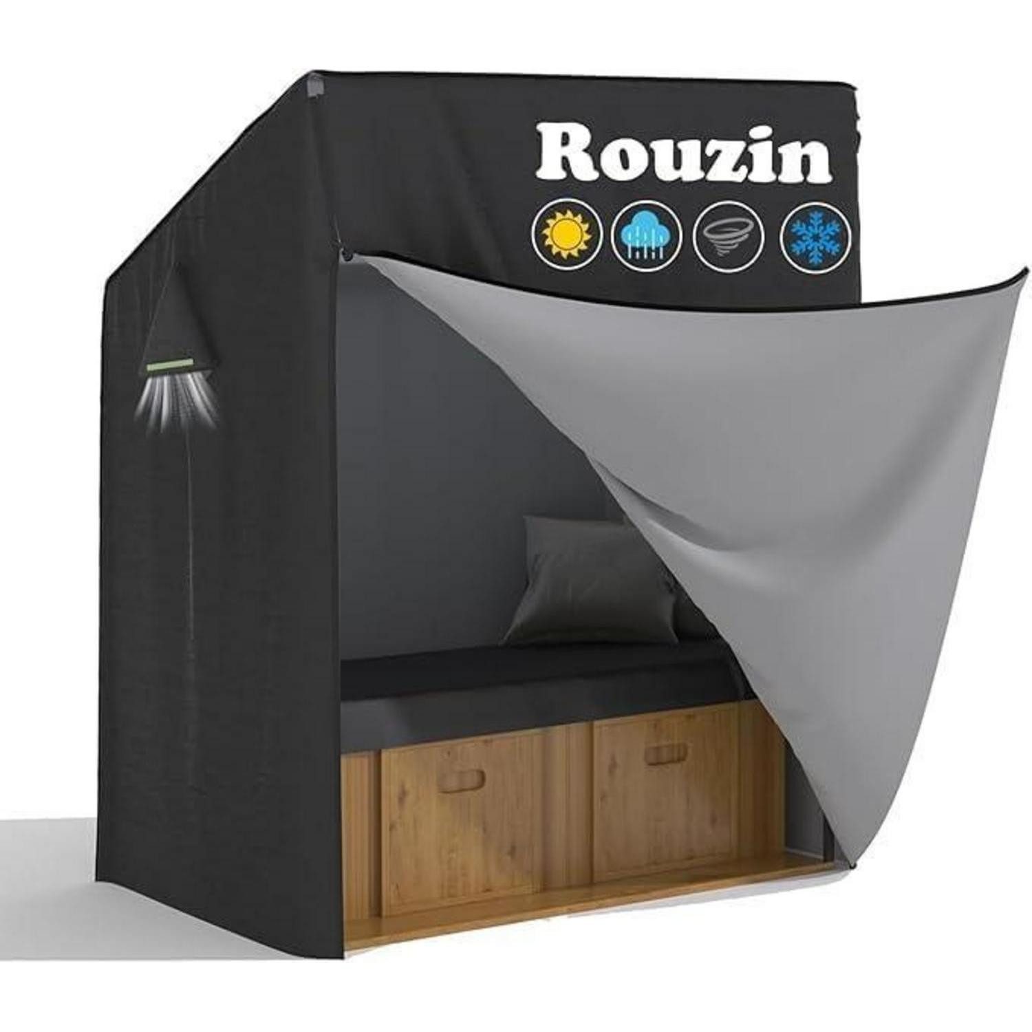 LuxusKollektion Strandkorb-Schutzhülle Schutzhülle Strandkorb 120/135 CM Winterfest Wasserdicht XXL