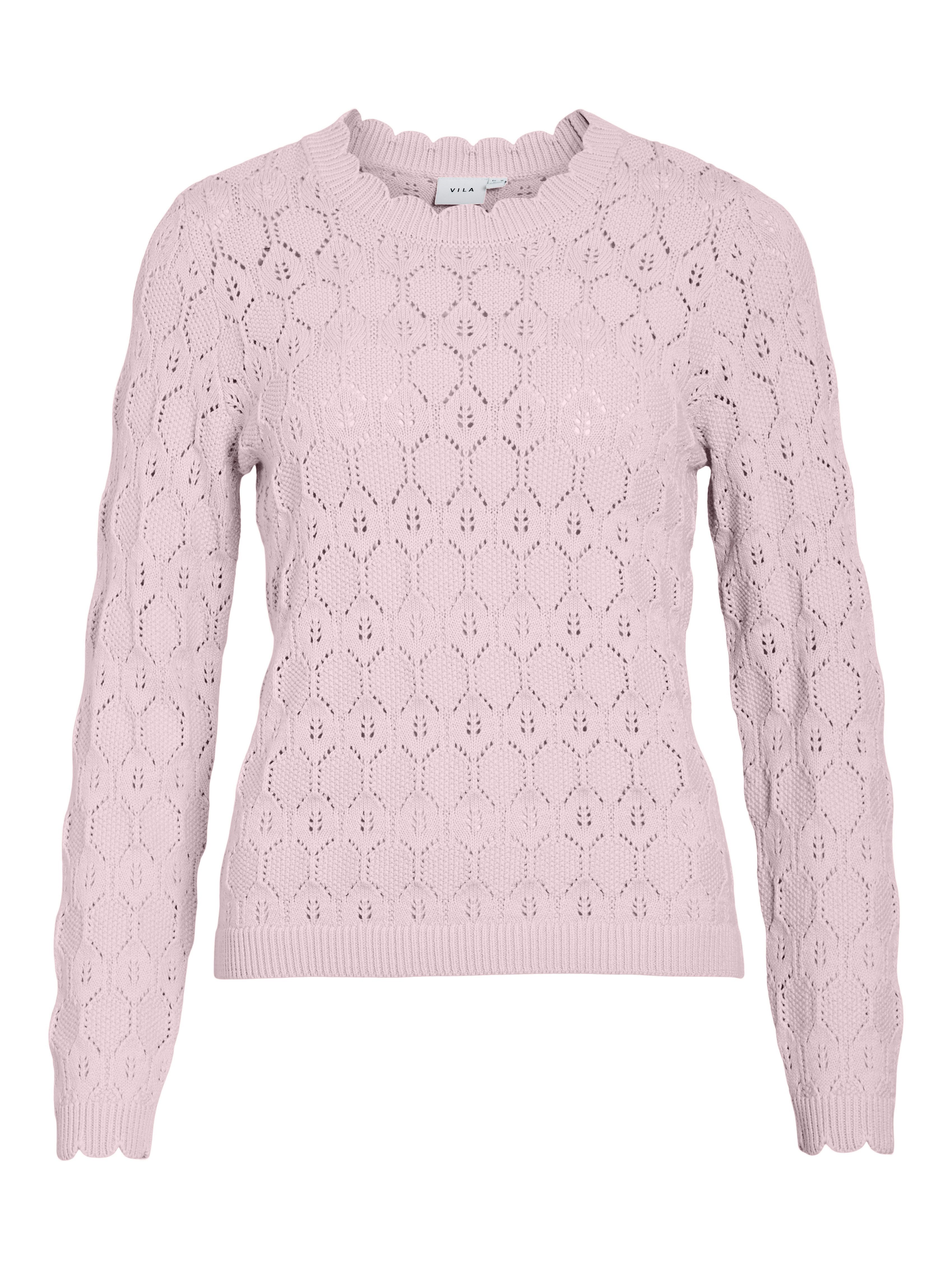 Rundhalspullover VILOWEN L/S POINTELLE KNIT TOP/PB