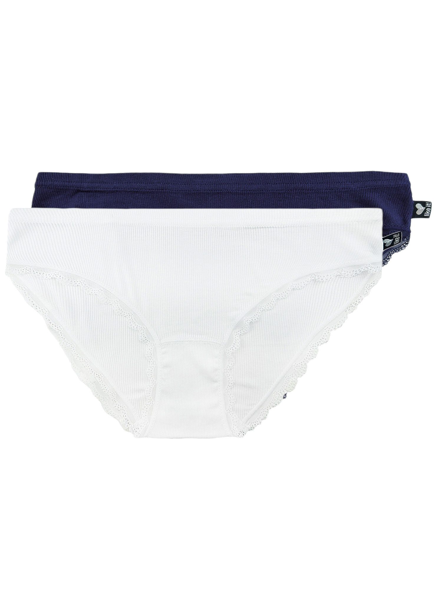 like it! Bikinislip 2er Pack Minislip Jessy (Packung, 2-St) tief geschnittene Passform, feine Rippenstruktur
