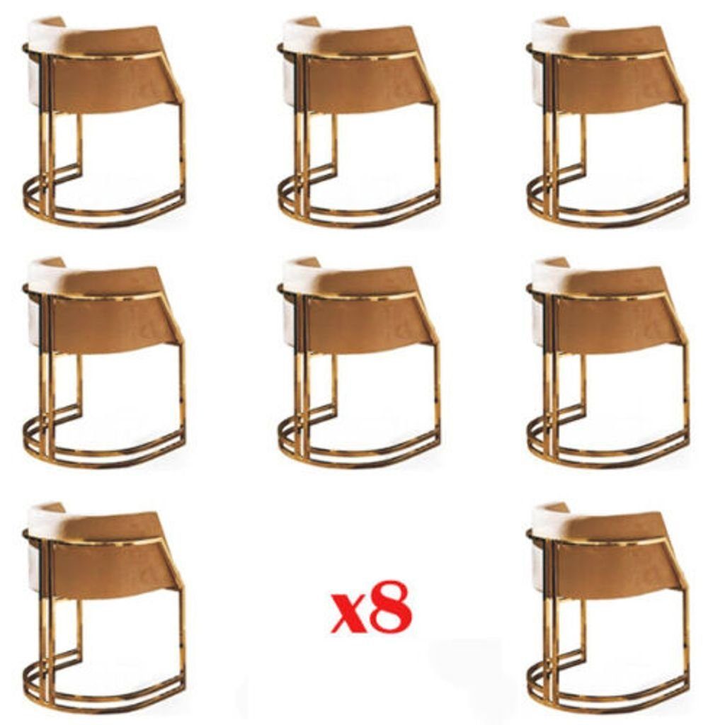 JVmoebel Loungesessel, Design Stuhl Textil Lehnstuhl Polster Stühle Set 8x Gastro Esszimmer