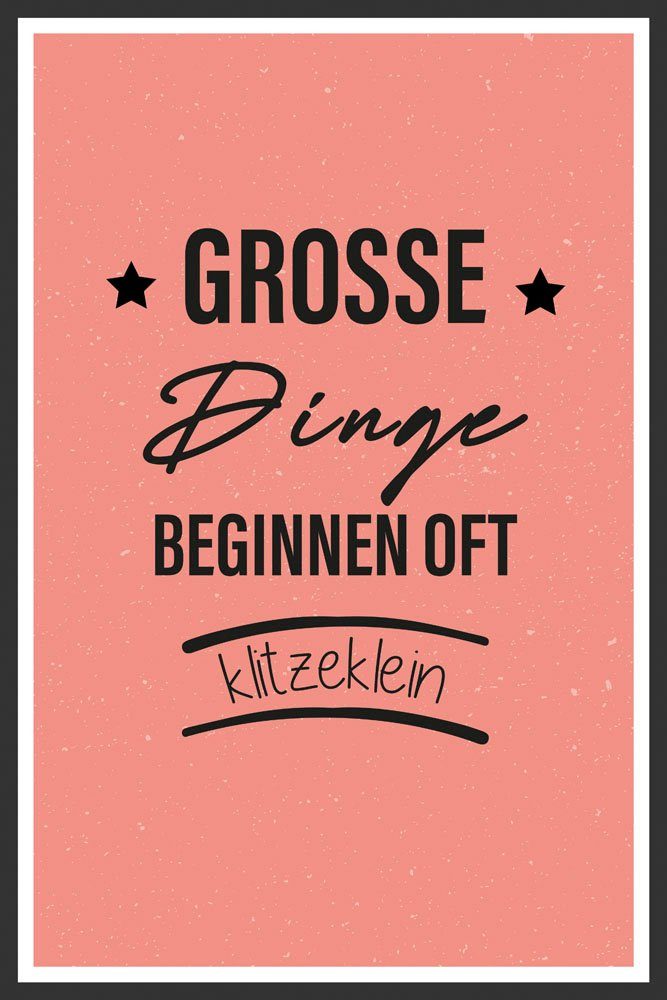 queence Metallbild Große Dinge, Motivationsbilder, Schriftzug, Sprüche, Sprüche & Texte, Sterne (1 St), Stahlschild, Blechschild, Spruch, Motivation