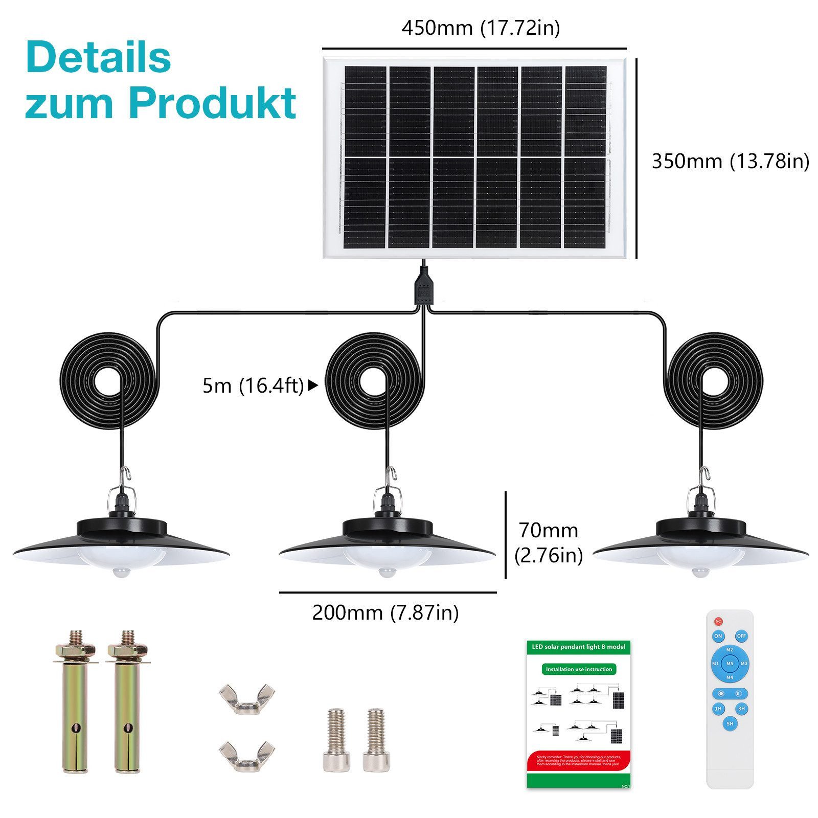 Jibenhome LED Solarleuchte 1/2/3/4 Kopf LED günstig online kaufen