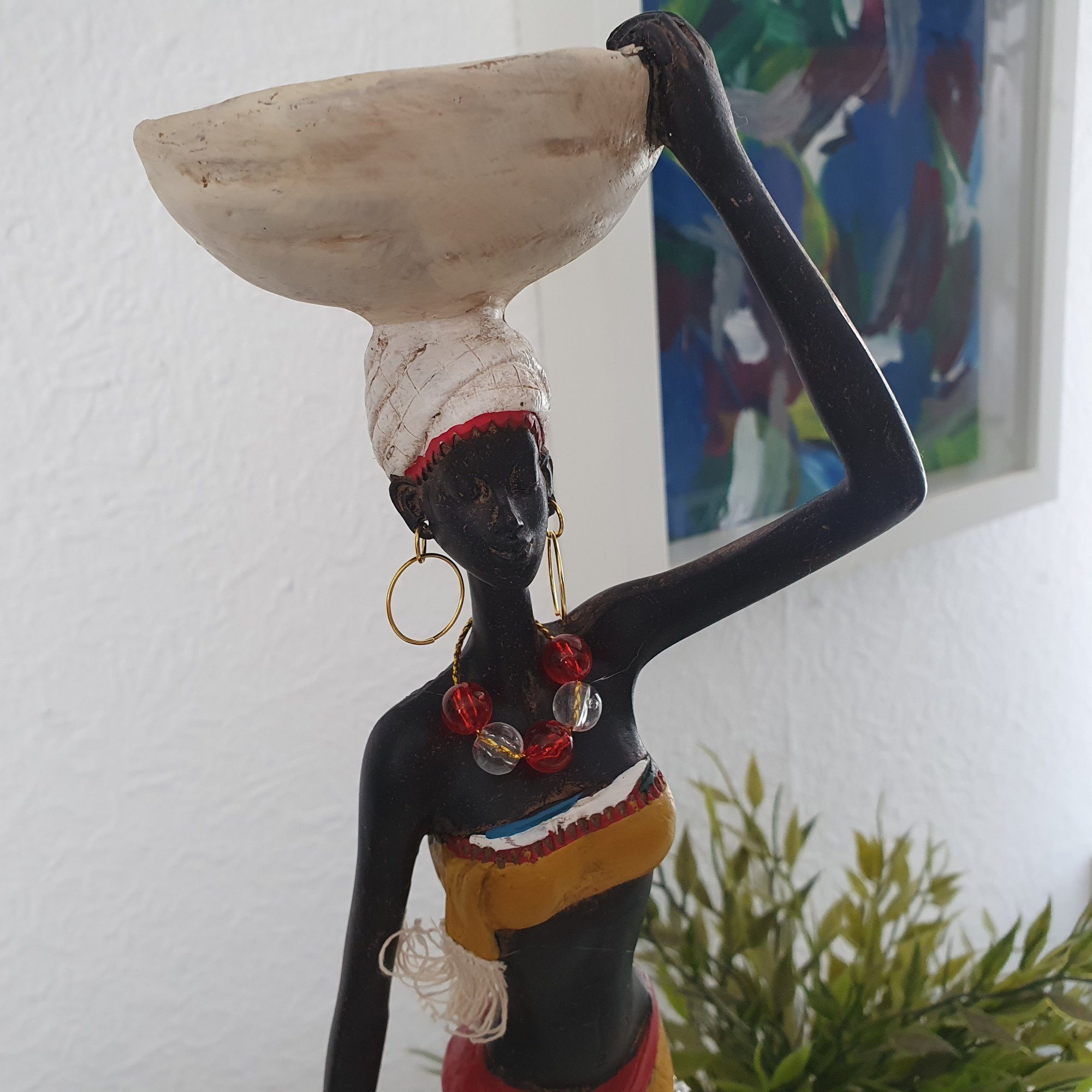 Aspinaworld Dekofigur Wasserschale und Afrikanische mit Dekofiguren 46 Paillettenschmuck cm