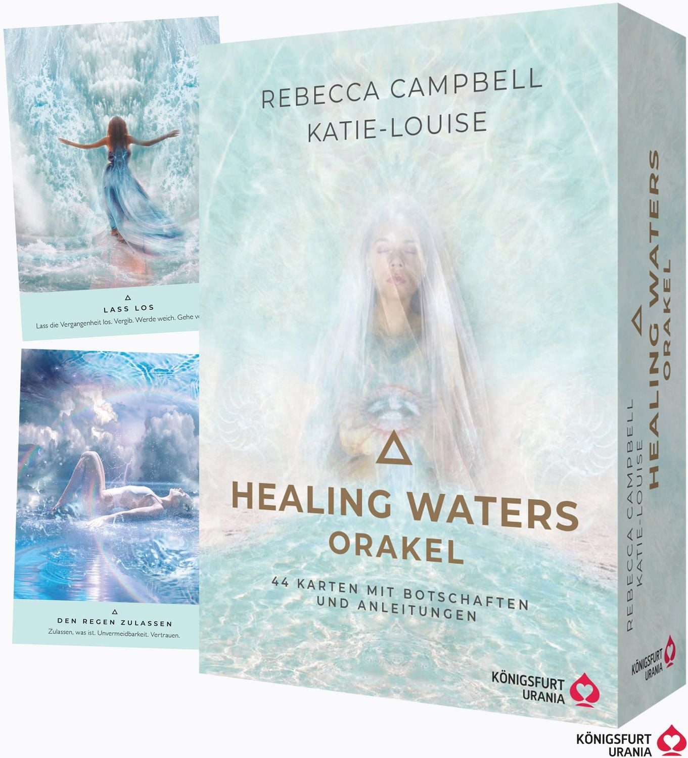 Healing Waters Orakel - 44 Karten mit Botschaften und Anleitungen / Rebecca Campbell, 44 Orakelkarten und 176-seitiges Booklet