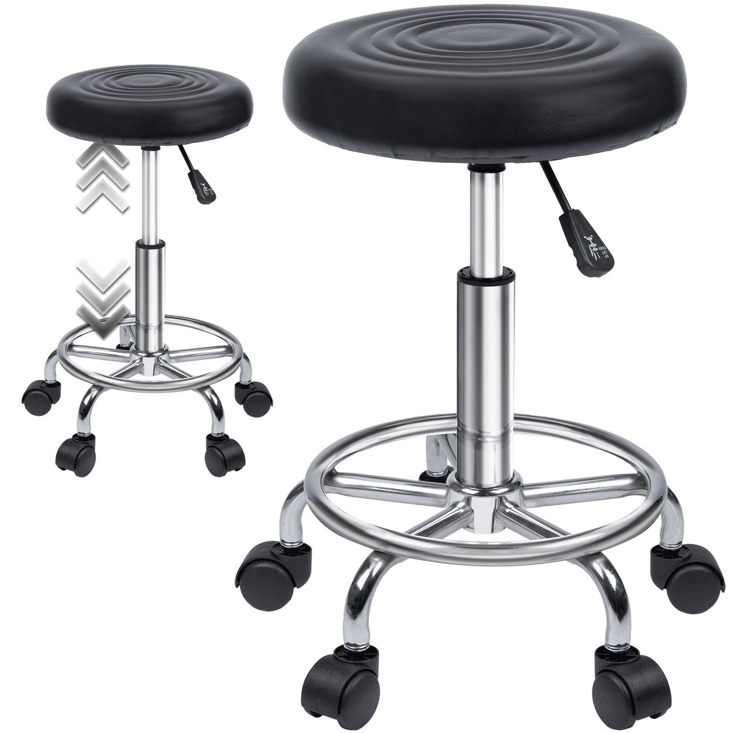 Goods+Gadgets Drehhocker Drehhocker – Arbeitshocker – Rollhocker – Höhenver günstig online kaufen