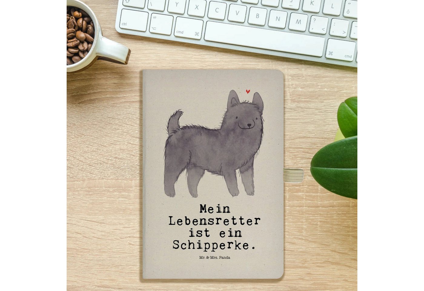 Thumbnail - Mr. & Mrs. Panda Notizbuch Schipperke Lebensretter - Transparent - Geschenk, Rassehund, A5 Heft, Mr. & Mrs. Panda, Hochw...