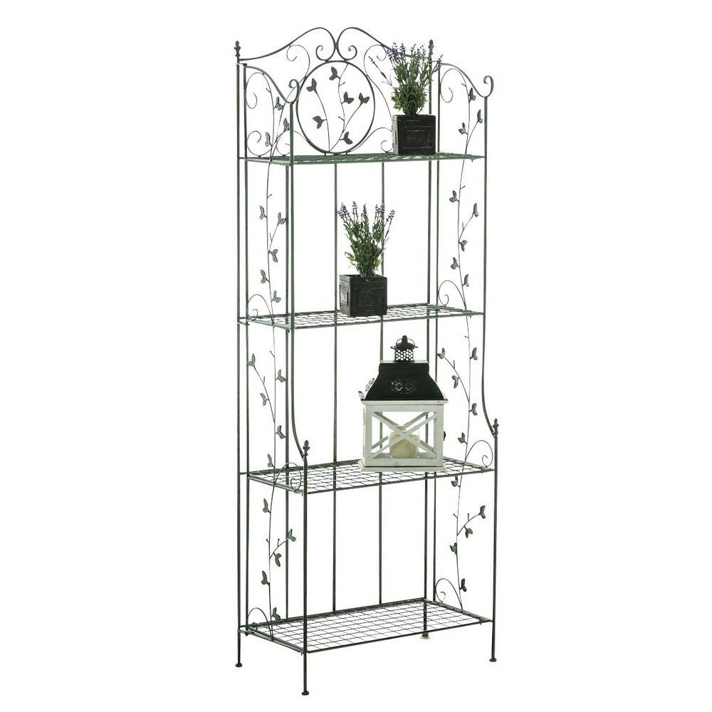 CLP Standregal Blumenregal Küchenregal Landhausregal, Spar-Set 1-tlg., klappbar, Eisen pulverbeschichtet, 4 Ablageflächen