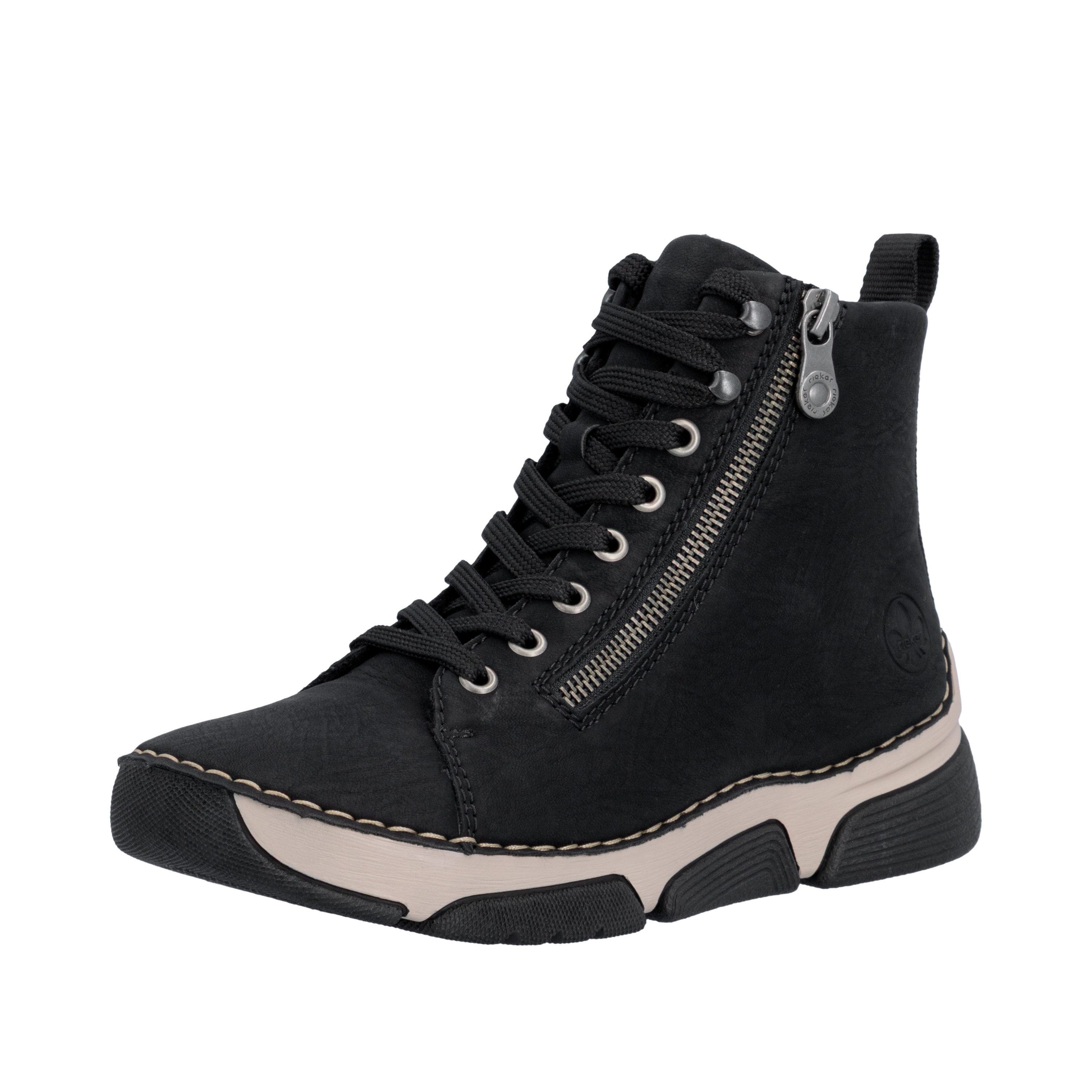 Rieker Sneaker Freizeitschuh, Halbschuh, Schnürschuh mit Kontraststeppung
