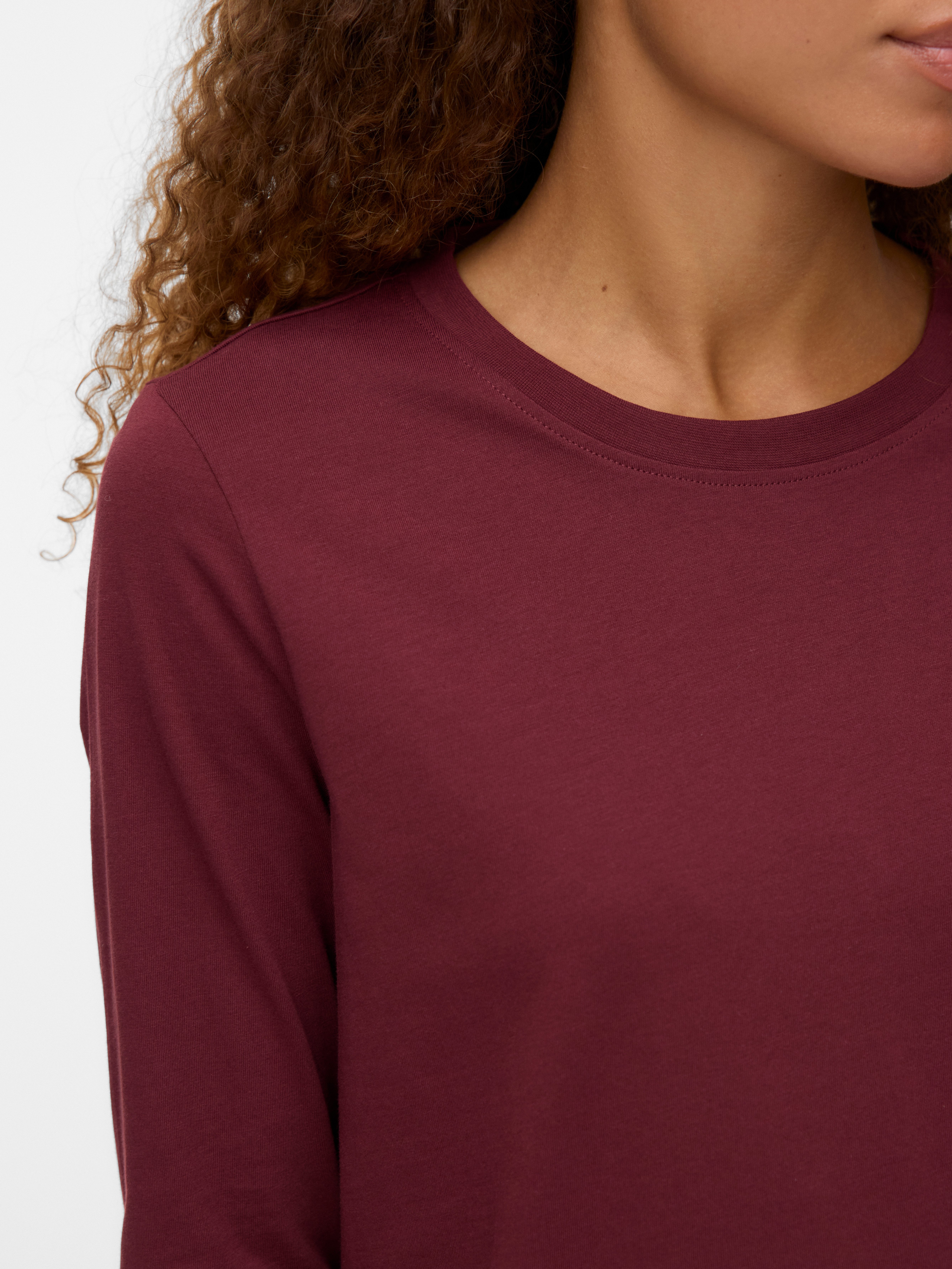 Vero Moda Langarmshirt VMPAULINA LS T-SHIRT GA JRS NOOS Baumwolle, regular fit