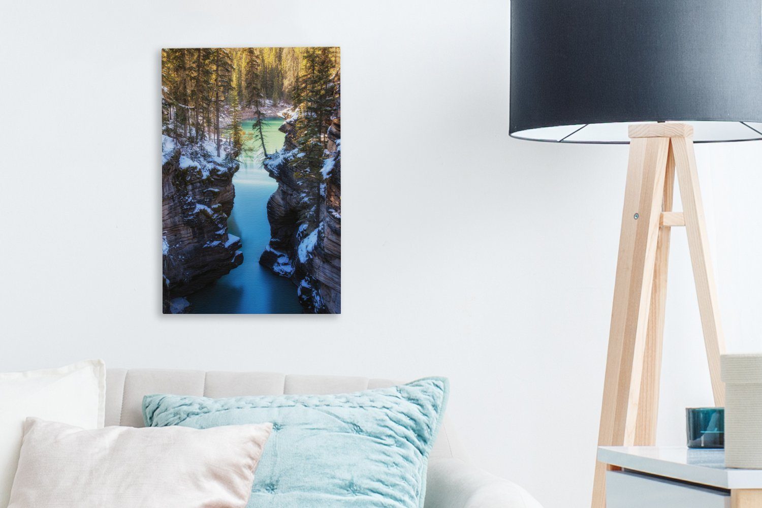 20x30 Gemälde, cm St), Kanada, Nahaufnahme inkl. Zackenaufhänger, bespannt in Athabasca-Wasserfälle Leinwandbild OneMillionCanvasses® der fertig (1 nordamerikanischen Leinwandbild