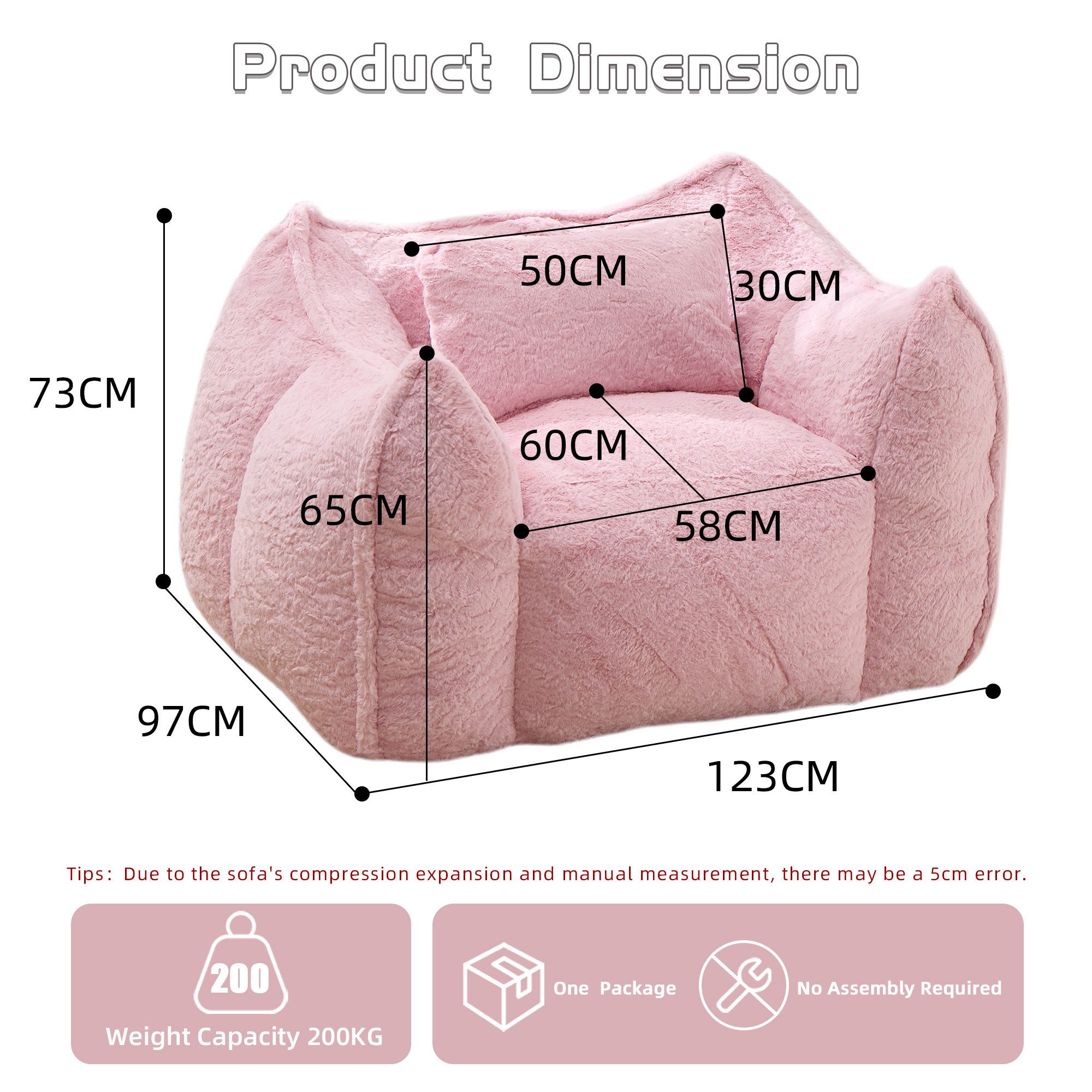 CANMOV Relaxsessel Sessel mit Hocker, Einzelsessel für Wohnzimmer (Relaxsessel mit Hocker), Kleiner Sessel mit einem kissen und ergonomischen Armlehnen