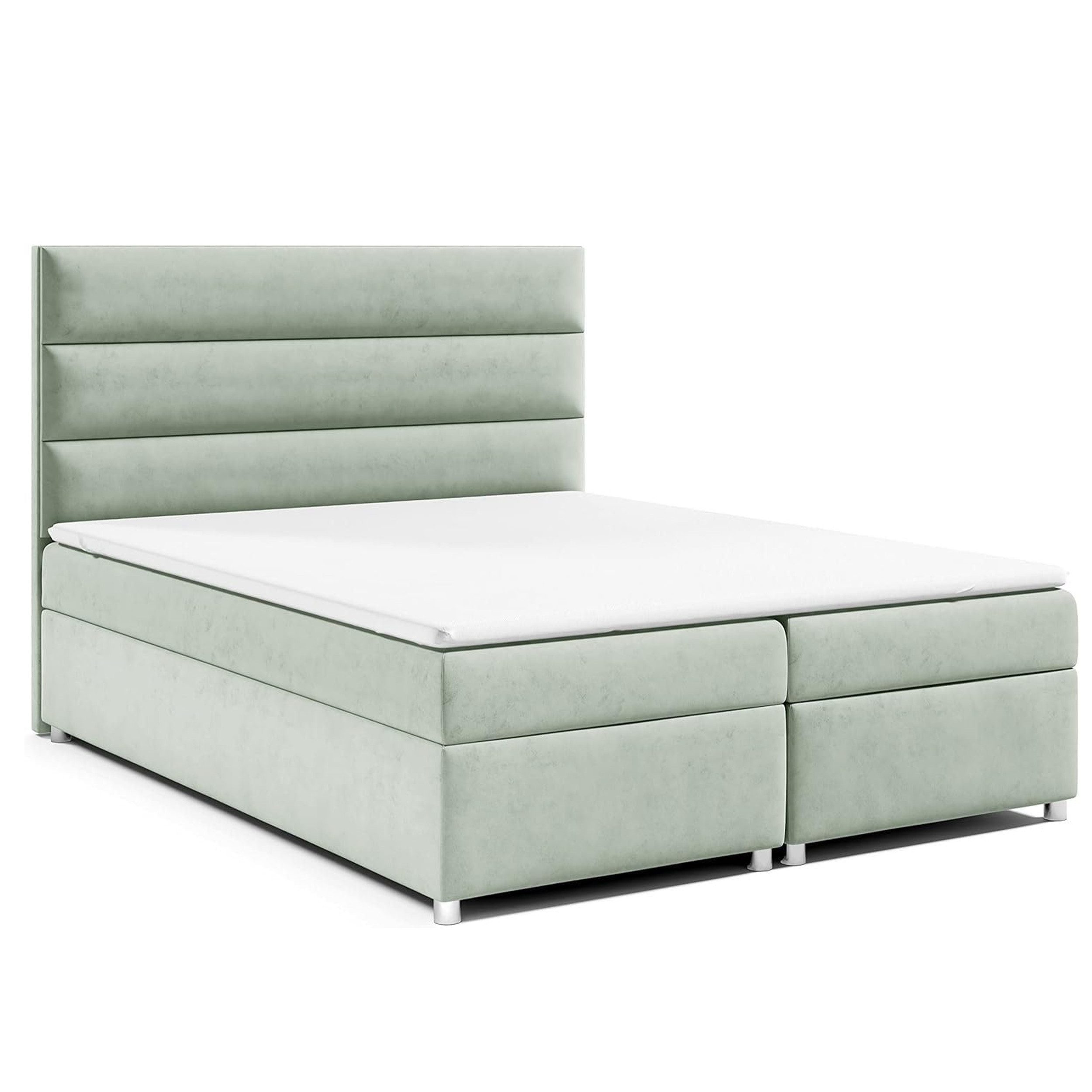 Best for Home Boxspringbett Trinity K-1 LUX – Modern Boxspringbett mit Stauraum & Komfort (Boxspringbett-Set, 1-St., Komplettes Boxspringbett-Set inklusive Matratze und Topper), Ergonomischer Schlafkomfort, großer Stauraum