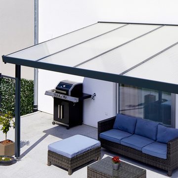 GUTTA Terrassendach Premium, BxT: 511x406 cm, Bedachung Dachplatten, BxT: 510x406 cm, Dach Acryl Klima blue