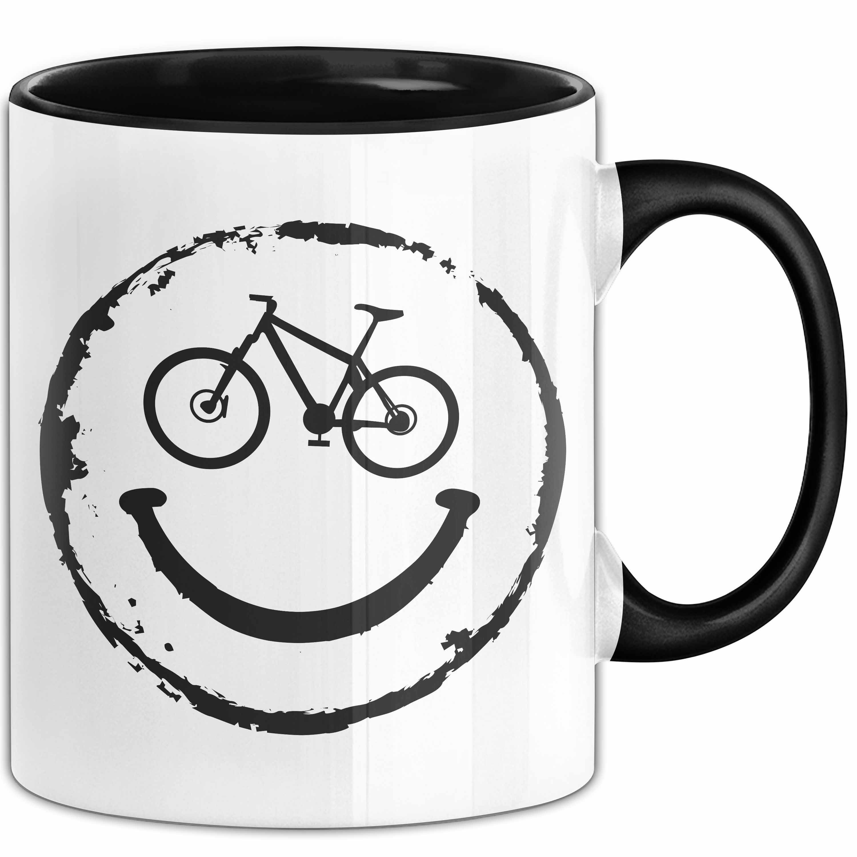 Trendation Tasse Bike Tasse Fahrrad Rad Geschenk Rennrad Lächeln Geschenkidee Kaffee-Be