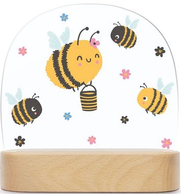 GRAVURZEILE LED Nachtlicht für Kinder, Beruhigend und Energiesparend - Bienen Design, LED, Warmweiß, Geschenk für Kinder & Baby