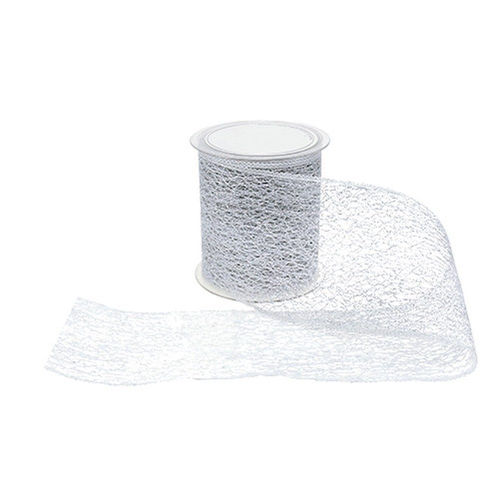 Mabella Decorbänder Узкие скатерти Tischband Silber 100mm 10m - Edle Dekoration für Hochzeit, Gala