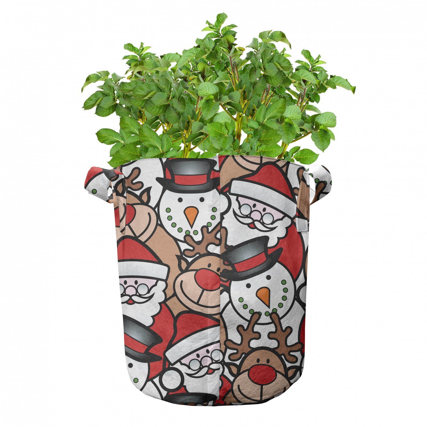 Griffen Stofftöpfe Pflanzen, für hochleistungsfähig mit Abakuhaus Weihnachten Schneemann-Ren-Kinder Pflanzkübel