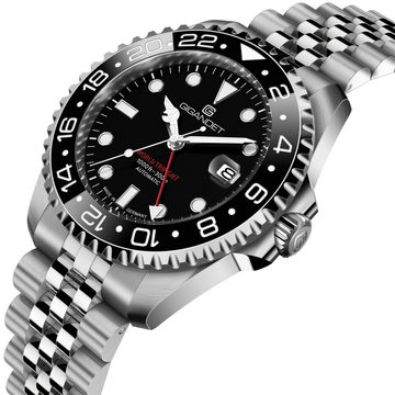 Gigandet Automatikuhr WORLD TRIP GMT, Saphirglas, GMT, Swiss SuperLuminova, Keramik, verschraubtes Band