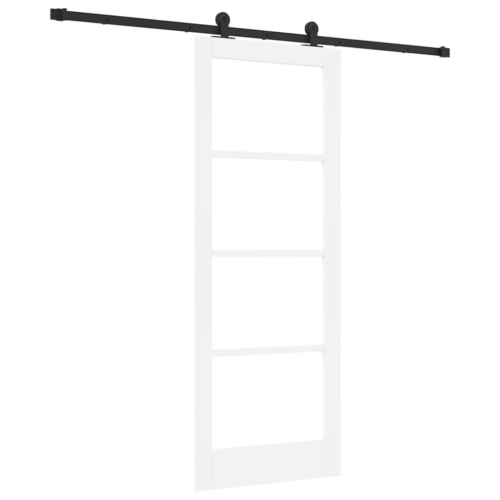 vidaXL Haustür Schiebetür ORKDAL Weiß 78 x 202 cm Holz und Metall (1-St)