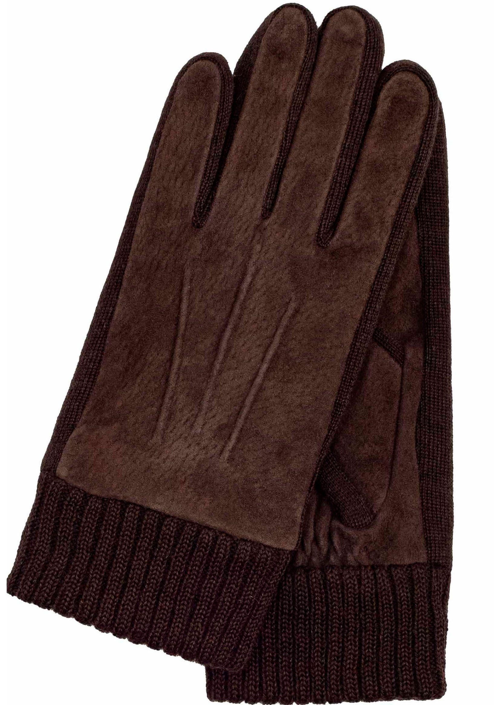 KESSLER Lederhandschuhe Liv mit Woll-Anteil dark brown