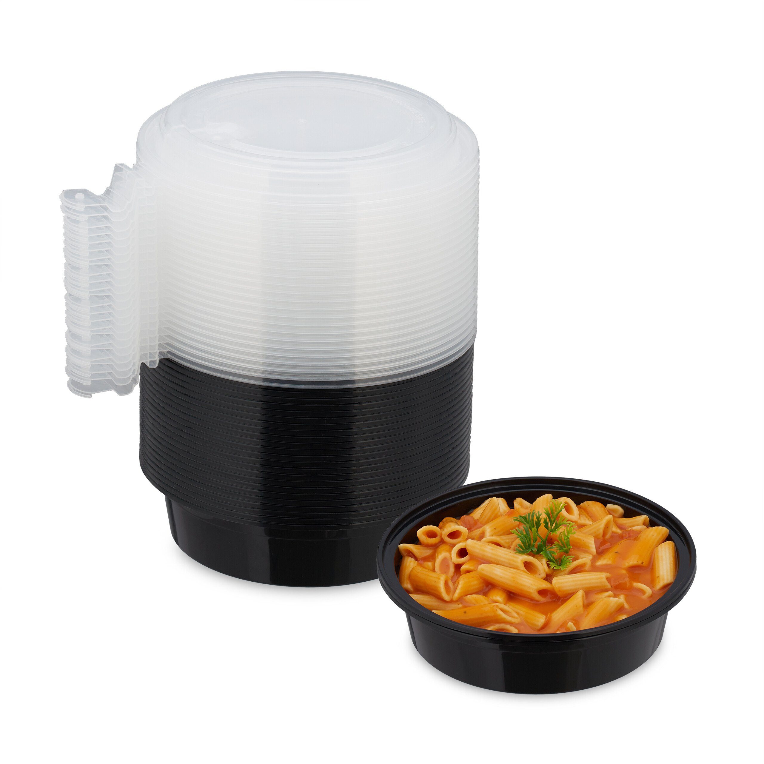 Kunststoff Lunchbox Fach 1 Set, 24er Meal relaxdays Boxen Prep