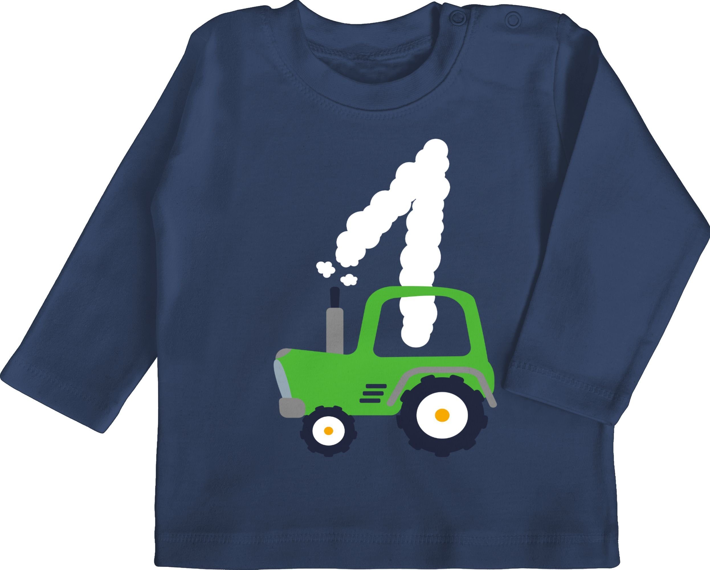Shirtracer T-Shirt ist und Das Traktor Baby Eins Mädchen T-Shirt Geburtstag optimal für Jungen Geburtstag, 1. Langarm