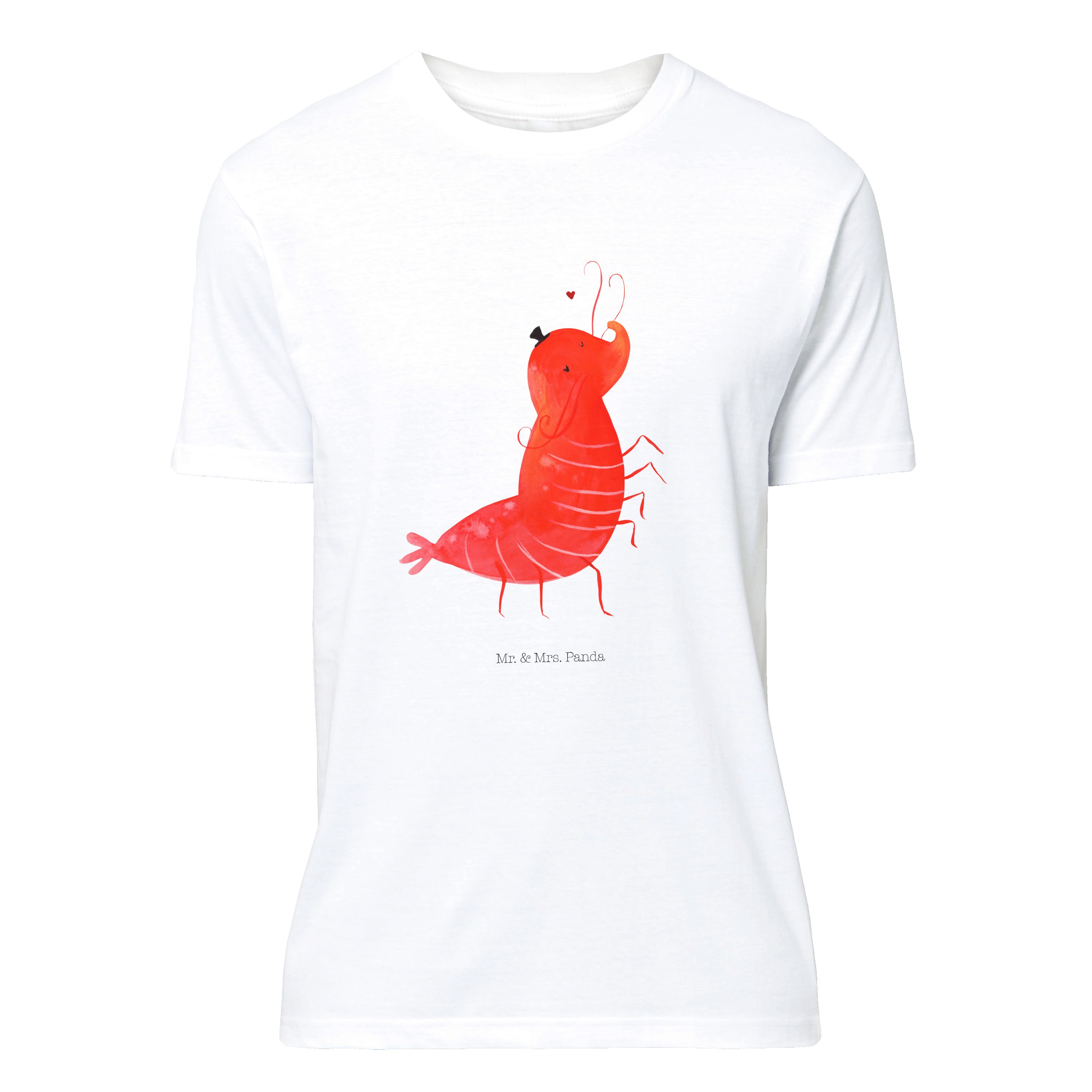 T-Shirt Garnele Franzose - Weiß - Geschenk, Krabbe, Meer, Shirt, Männer, Urla