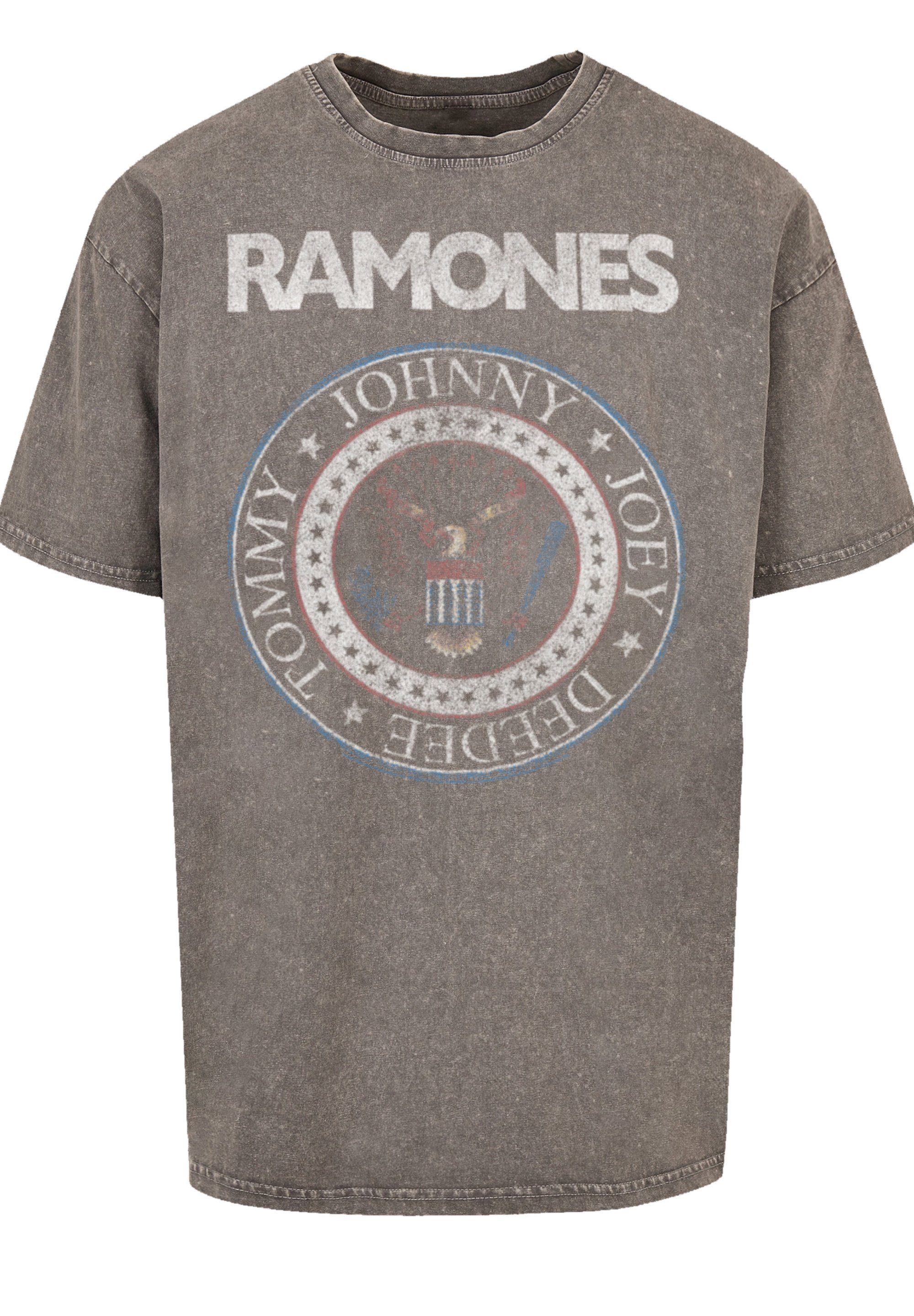 Seal And Rock Musik Asphalt Ramones White F4NT4STIC Premium Band T-Shirt Band, Rock-Musik Qualität, Red