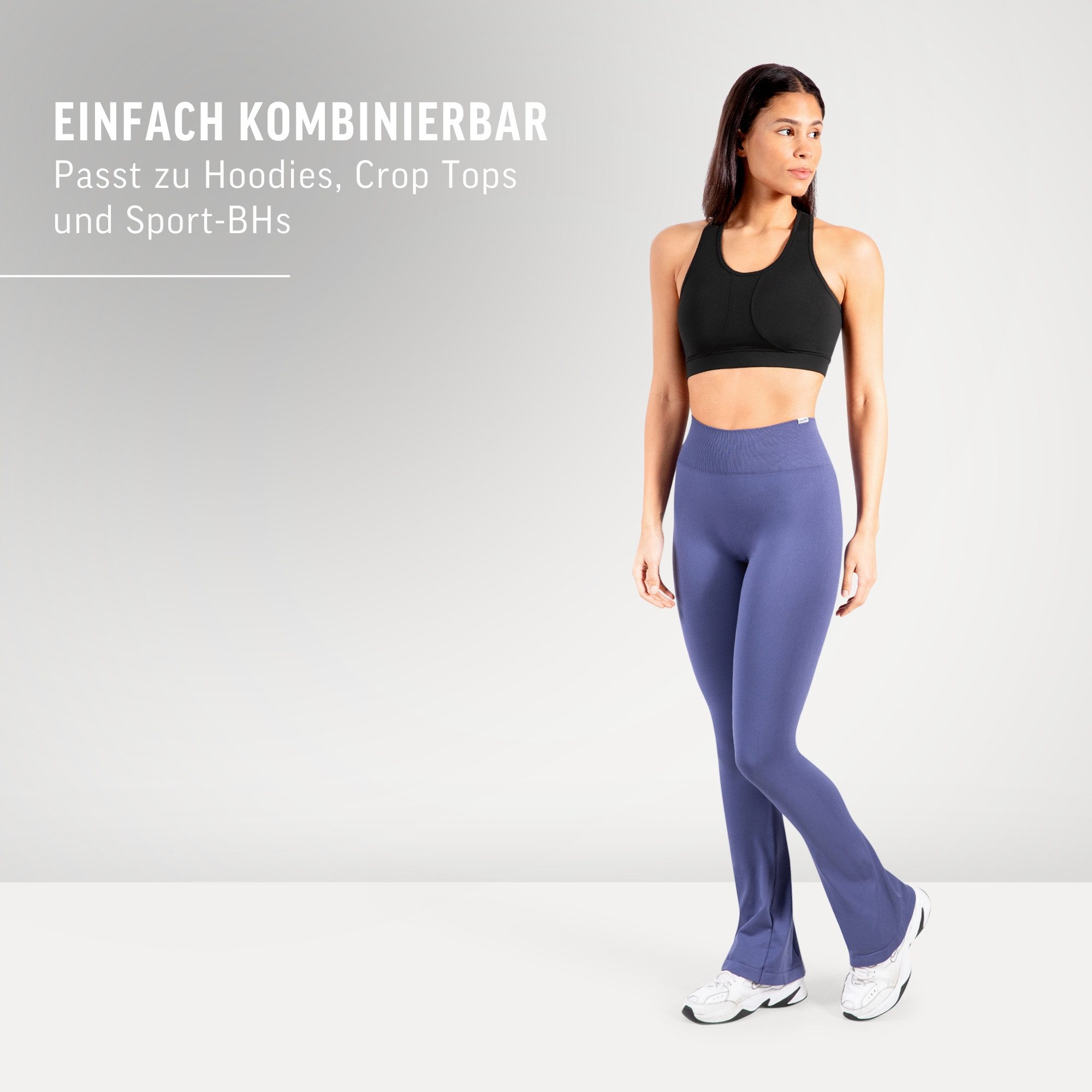 Smilodox Schlaghose Schlagleggings Oriana, High Waist, Sportleggings für Gym & Alltag Ausgestelltem Bein Schlaghose maximale Bewegungsfreiheit Sport Alltag