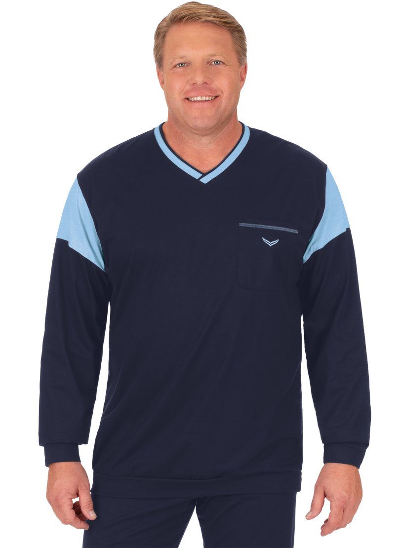 Trigema Schlafanzug TRIGEMA Modisches Schlafanzugoberteil mit Brusttasche ( günstig online kaufen