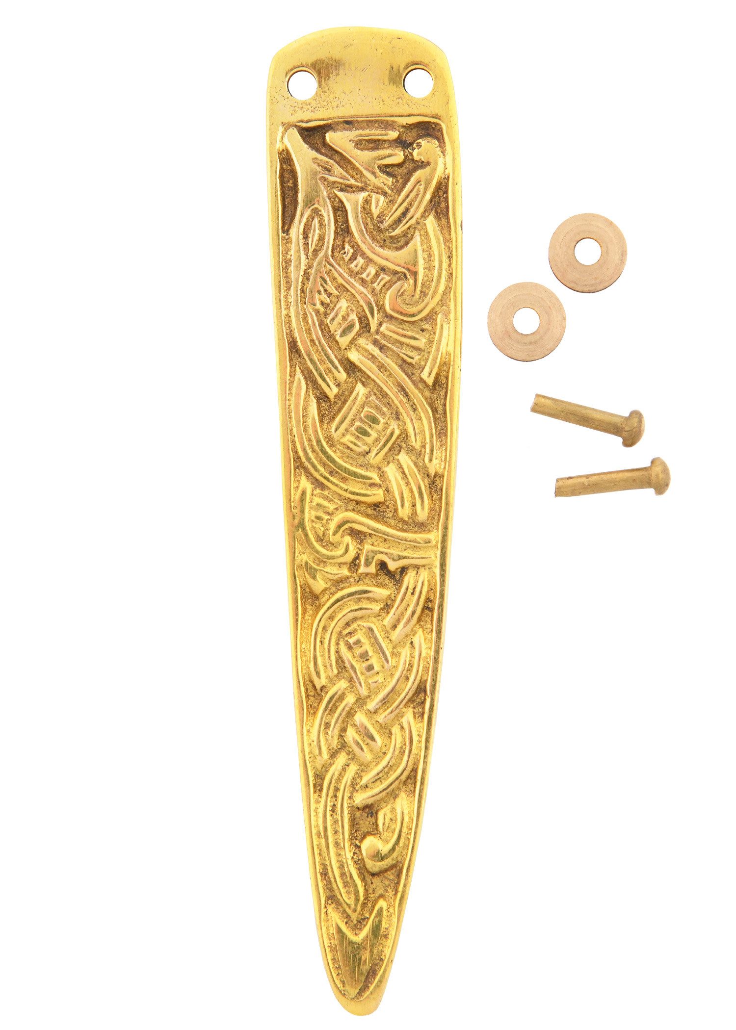 Ulfberth Wikinger-Kostüm Wikinger Gürtelendbeschlag, Messing