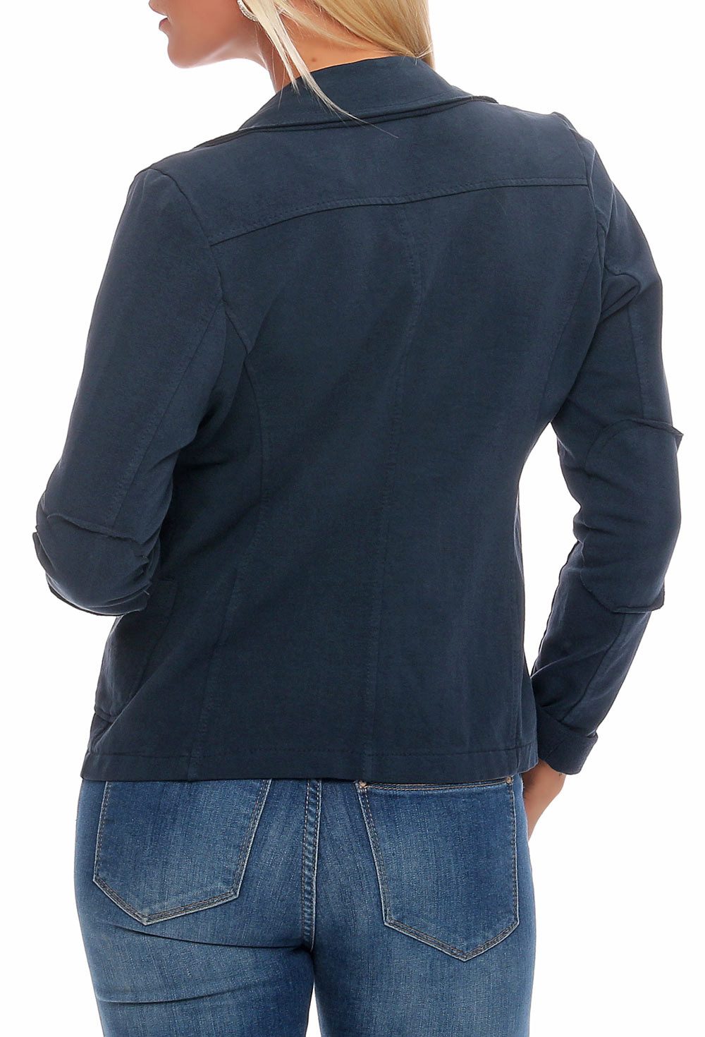 malito more than fashion Jackenblazer malito Damen Blazer klassisch, Sakko im Basic Look, Kurzjacke mit Sweat Blazer Jacke in Used Look Optik – Bild 5 von 5