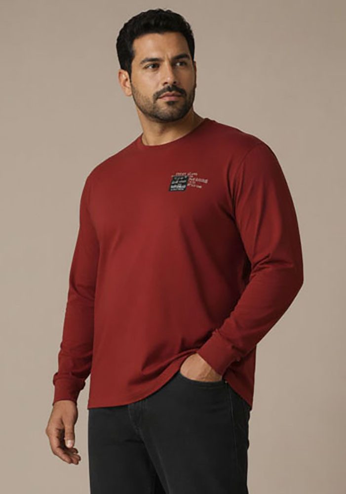 Man's World Plus Rundhalsshirt auch in Grosse Größen bis Gr. 7XL Regular Fit, mit langem Arm, bedruckt, für Casualmode