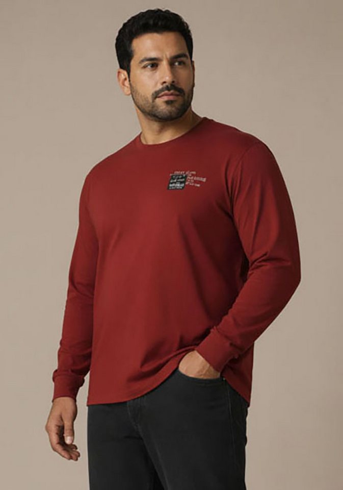Man's World Plus Rundhalsshirt auch in Grosse Größen bis Gr. 7XL Regular Fit, mit langem Arm, bedruckt, für Casualmode