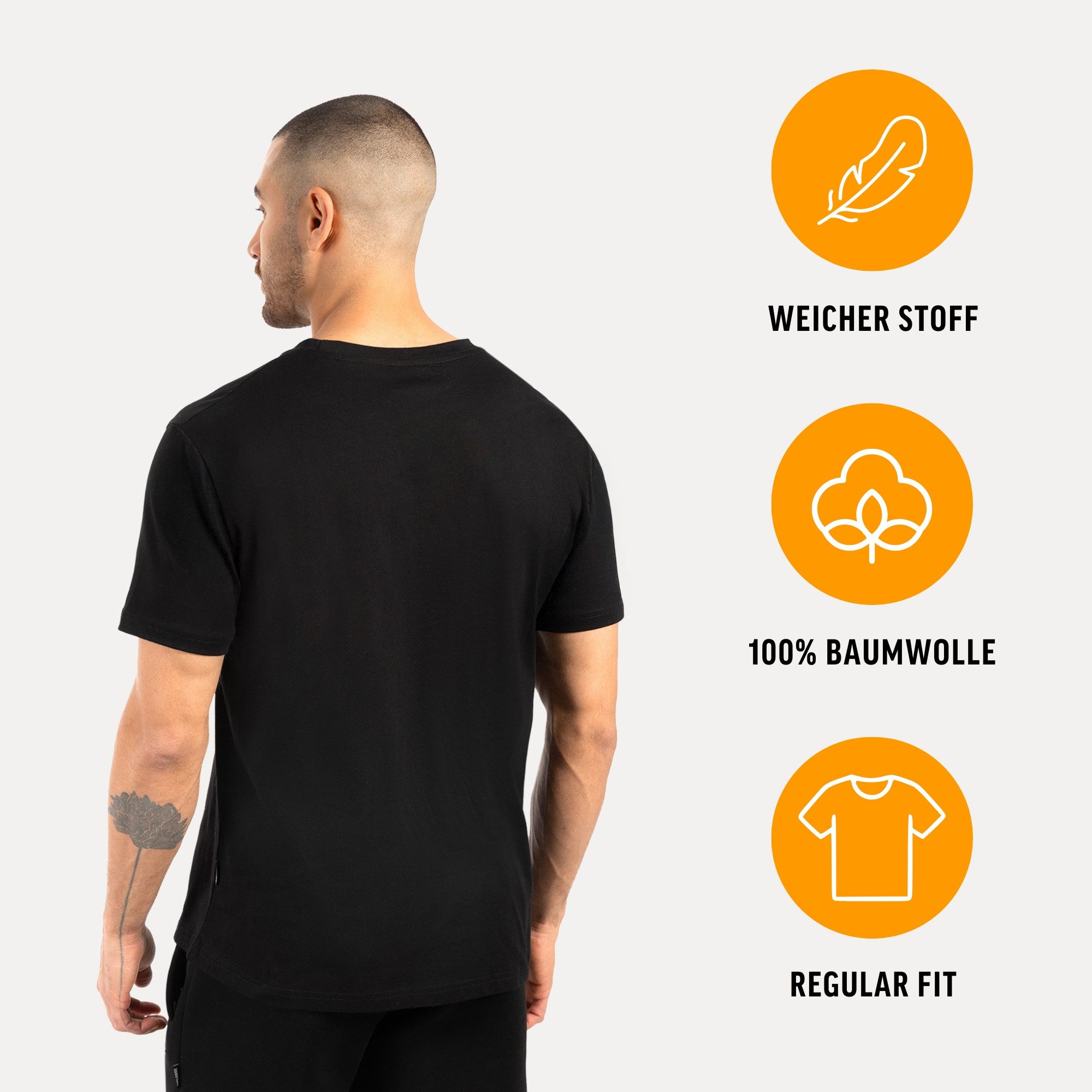 Smilodox T-Shirt Ilyas, Komfortables Herren-Shirt, Weiche hochwertige Baumwolle Schlichtes Oberteil Metalllabel Vielseitig kombinierbar Freizeit