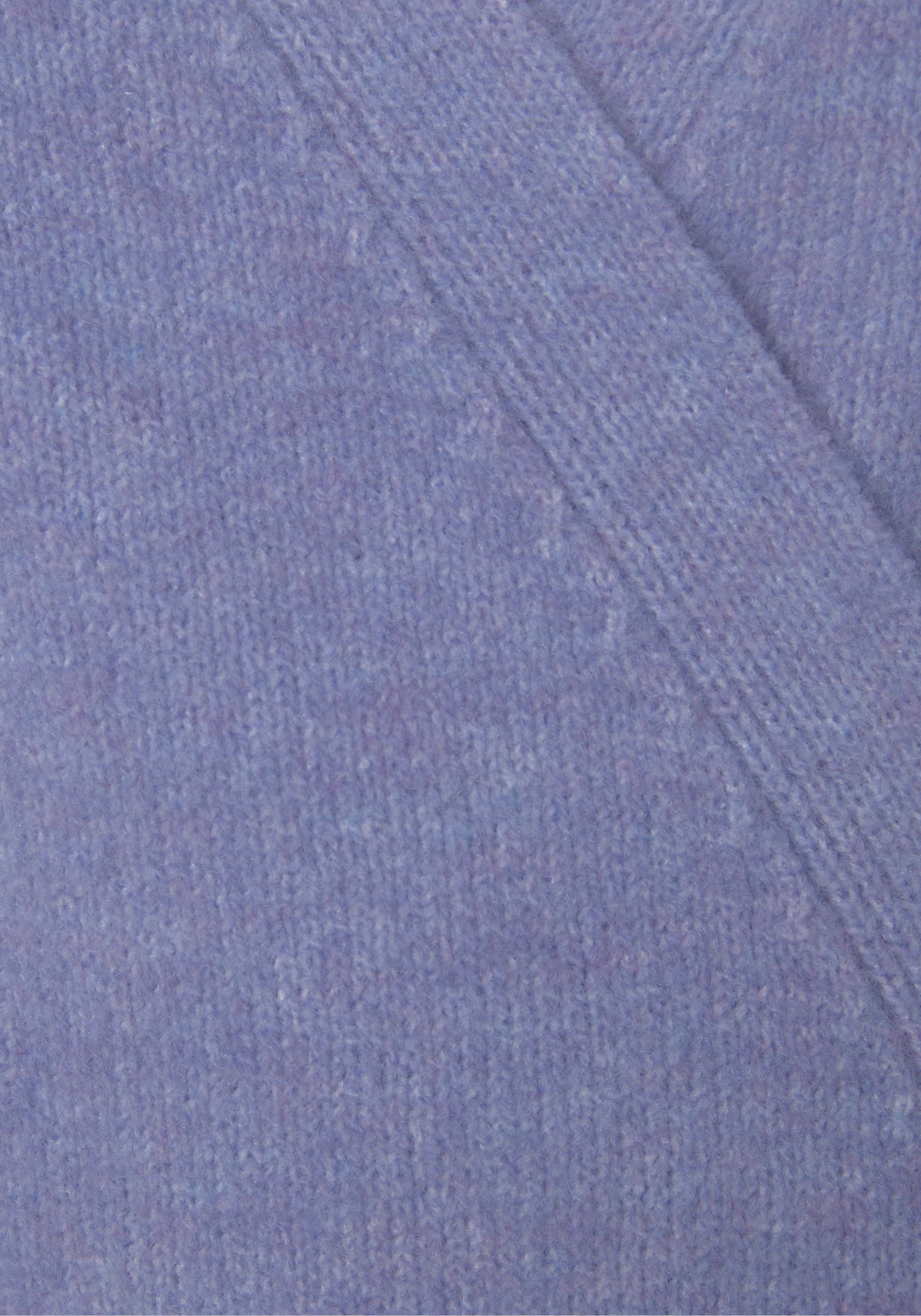 LASCANA Wickelstrickjacke mit breitem Rippbündchen, Loungewear